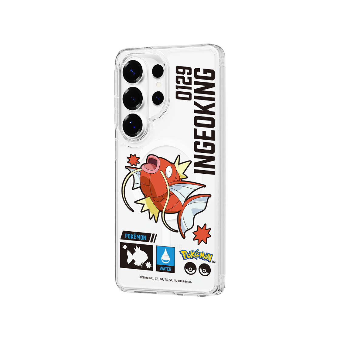 에스엘비에스 포켓몬 잉어킹 인덱스 클리어 마그넷 케이스 for Galaxy S26 Series(SLBS Pokémon Magikarp Index Clear Magnet Case for Galaxy S26 Series) - 4