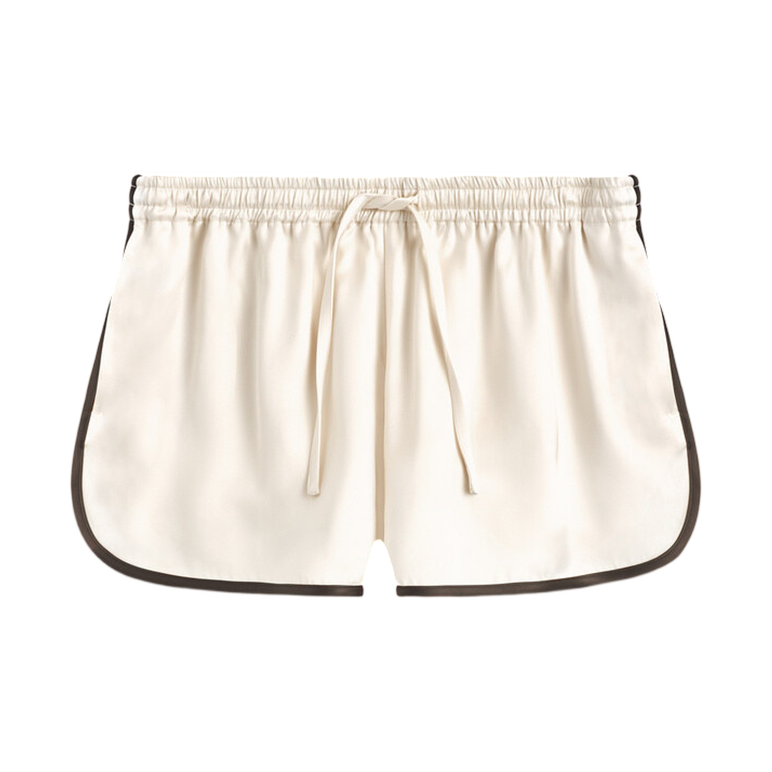 (W) 코스 새틴 트랙 쇼츠 아이보리 버건디((W) COS Satin Track Shorts Ivory Burgundy) - 1