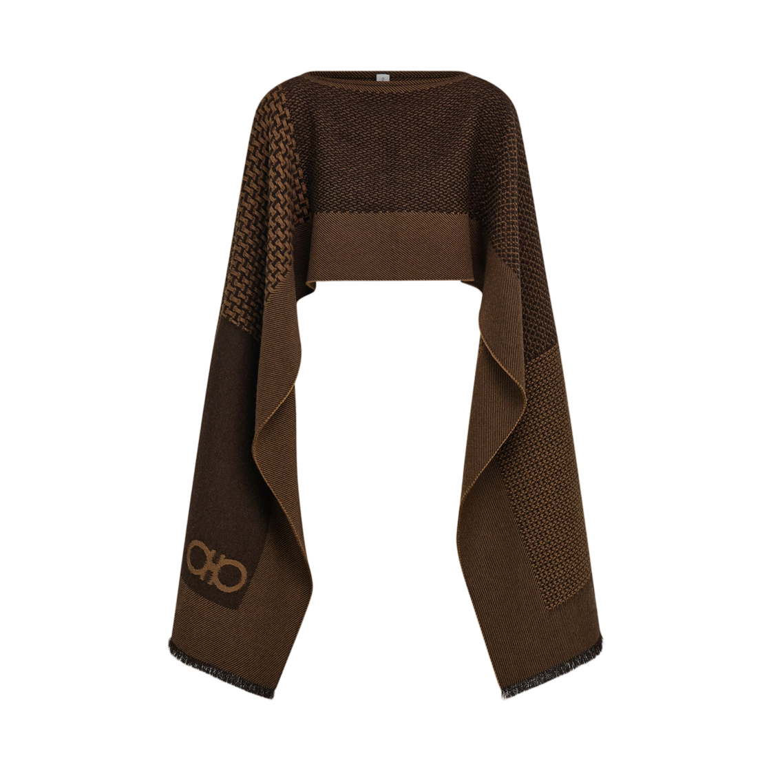 (W) 페라가모 자카드 케이프 카멜 에스프레소((W) Ferragamo Jacquard Cape Camel Espresso)