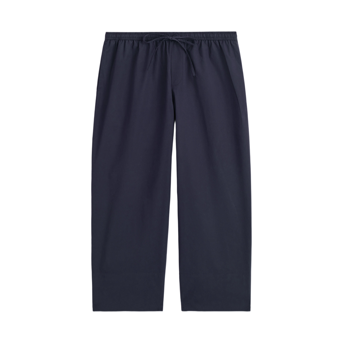 (W) 코스 코튼 스트레이트 레그 드로우스트링 트라우저 네이비((W) COS Cotton Straight Leg Drawstring Trousers Navy)