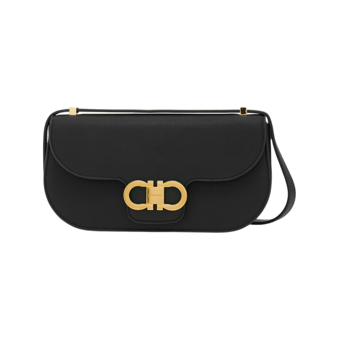 페라가모 더블 간치니 이스트 웨스트 크로스바디백 블랙(Ferragamo Double Gancini East-West Crossbody Bag Black) - 1