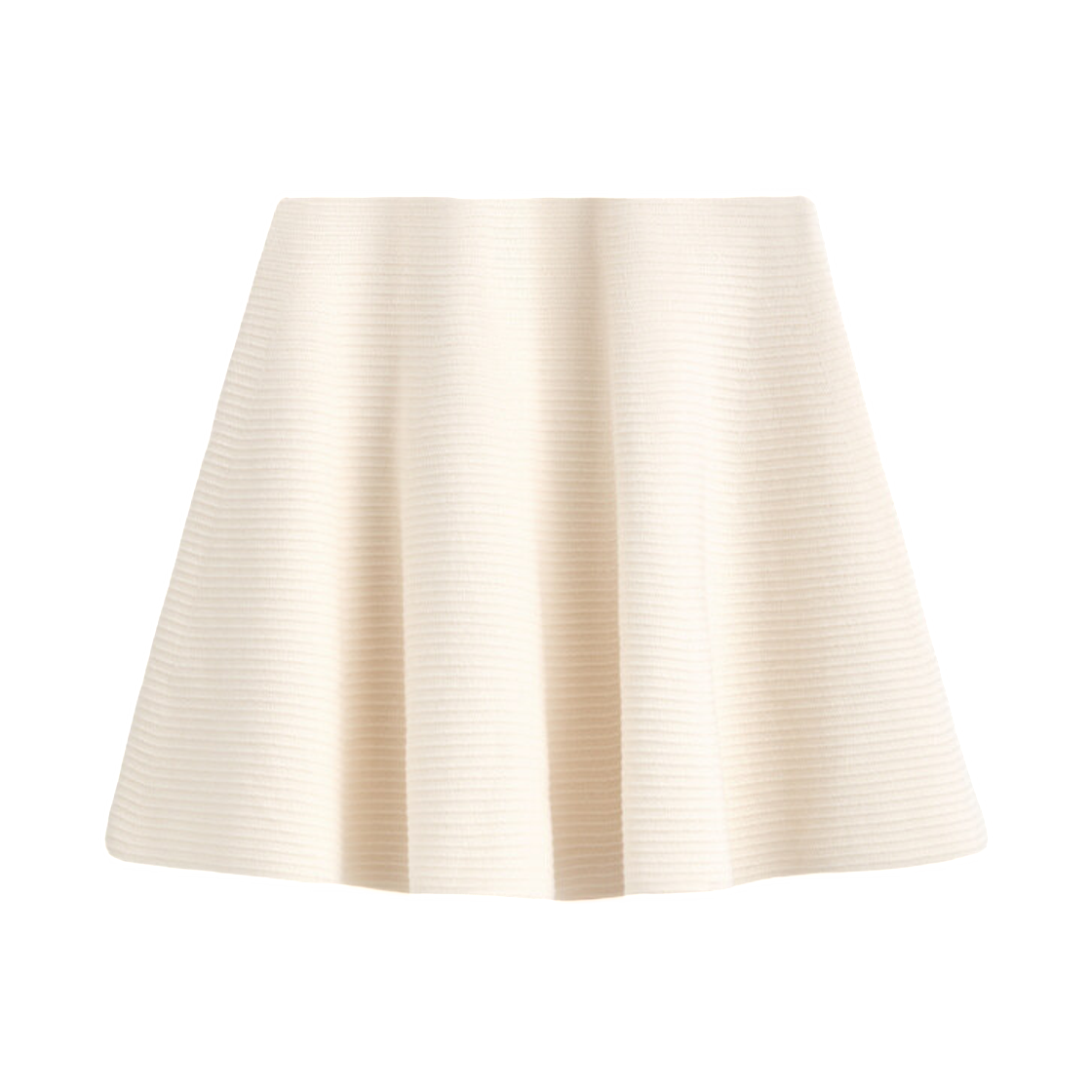 (W) 코스 니티드 에이라인 미니 스커트 화이트((W) COS Knitted A-Line Mini Skirt White)