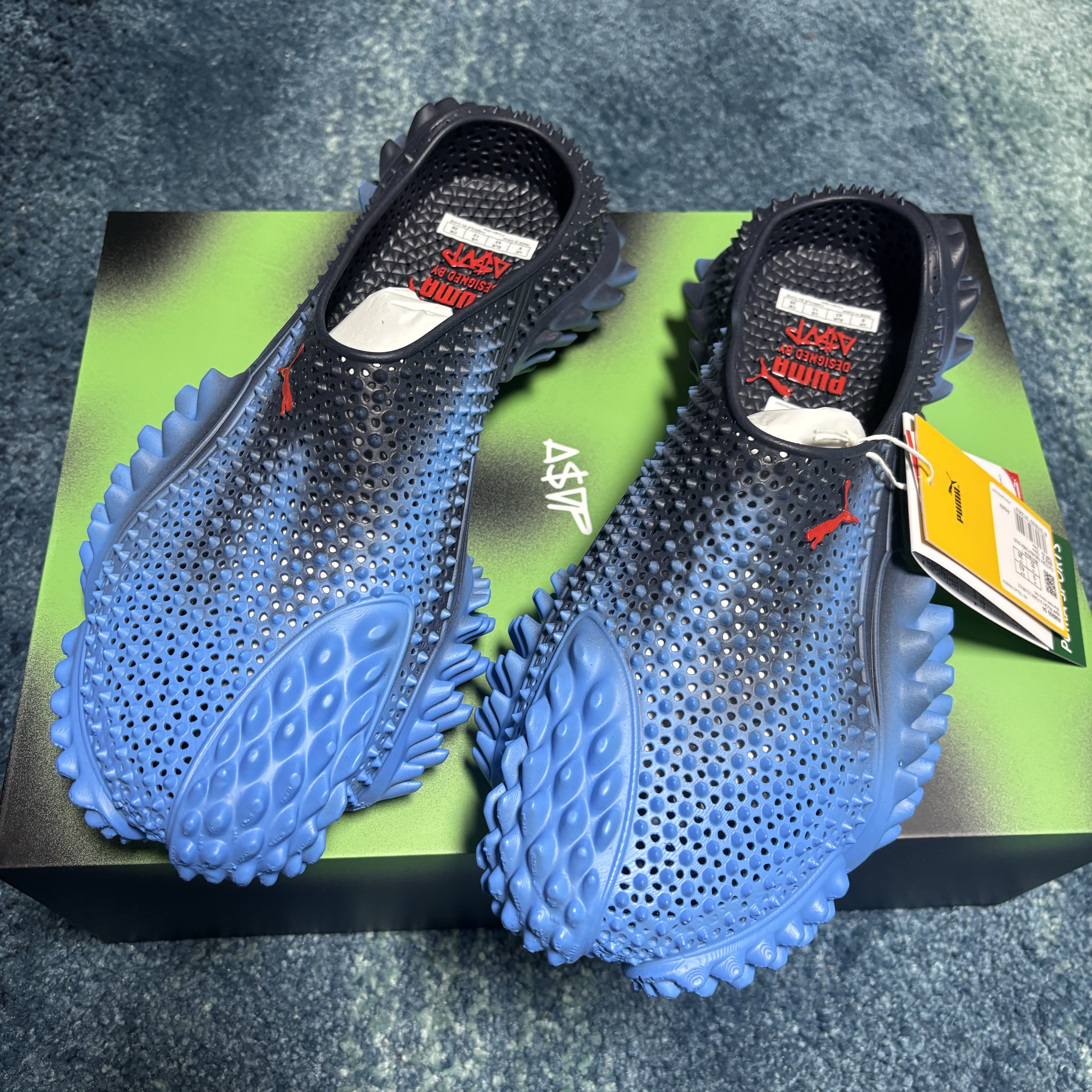 Puma x A$AP Rocky Mostro 3.D Mule Blue Glimmer Navy 착용 스타일
