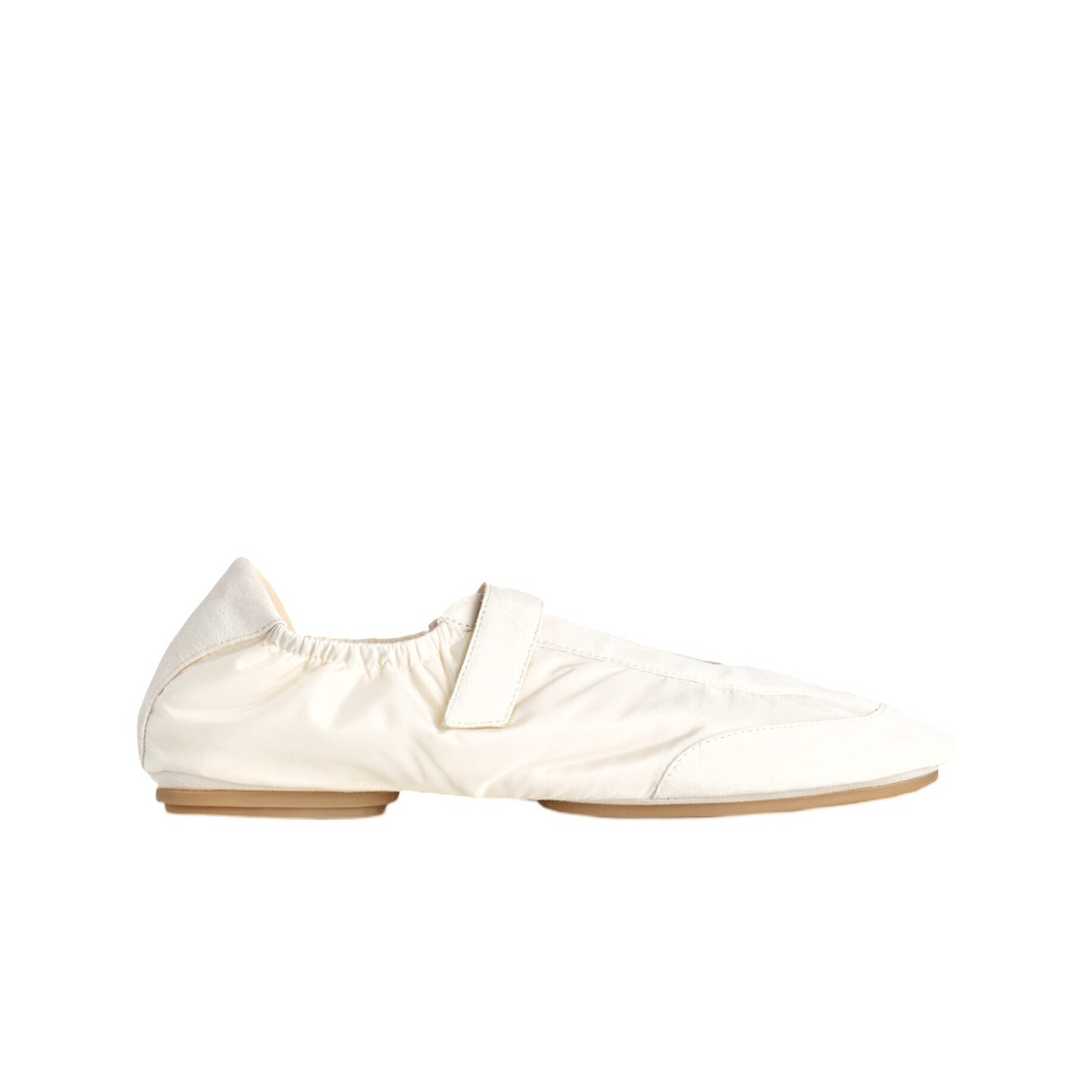(W) 코스 스웨이드 나일론 메리제인 트레이너 화이트((W) COS Suede Nylon Mary Jane Trainers White)