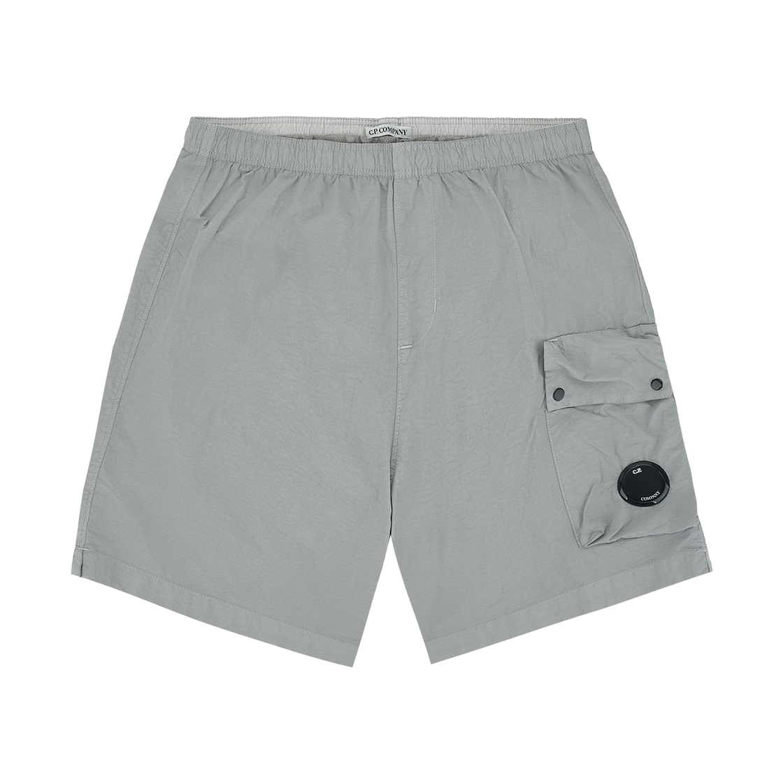 C.P. 컴퍼니 플랫 나일론 렌즈 스윔 쇼츠 플린트 그레이 - 23SS(C.P. Company Flatt Nylon Lens Swim Shorts Flint Grey - 23SS)