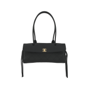 Chanel Small Shopping Bag Grained Calfskin & Gold Black