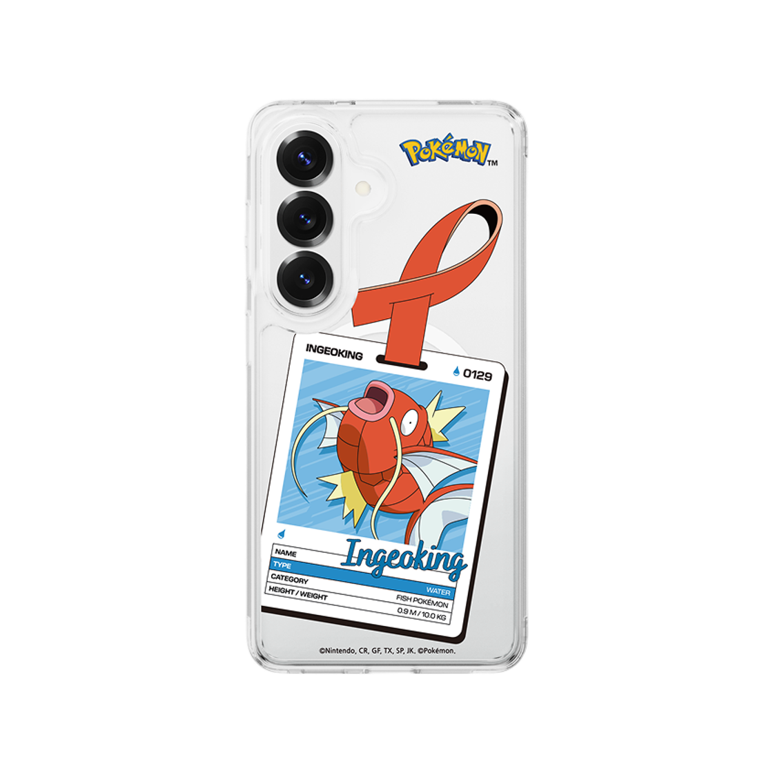 에스엘비에스 포켓몬 잉어킹 네임택 클리어 마그넷 케이스 for Galaxy S26 Series(SLBS Pokémon Magikarp Name tag Clear Magnet Case for Galaxy S26 Series) - 2