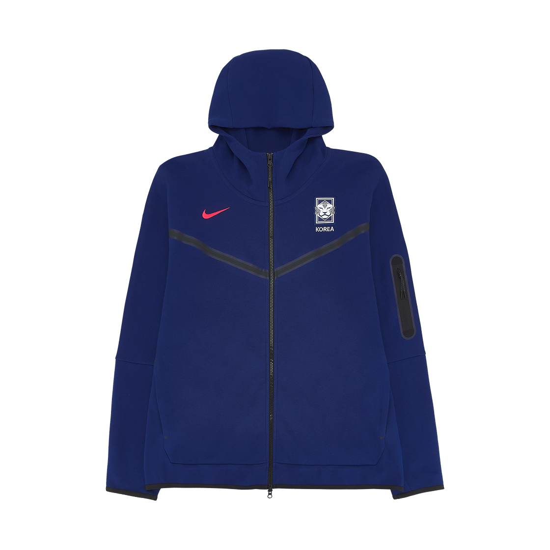 나이키 대한민국 테크 사커 플리스 풀집 후드 글로벌 블루 블랙 - 아시아(Nike Korea Tech Soccer Fleece Full-Zip Hoodie Global Blue Black - Asia)