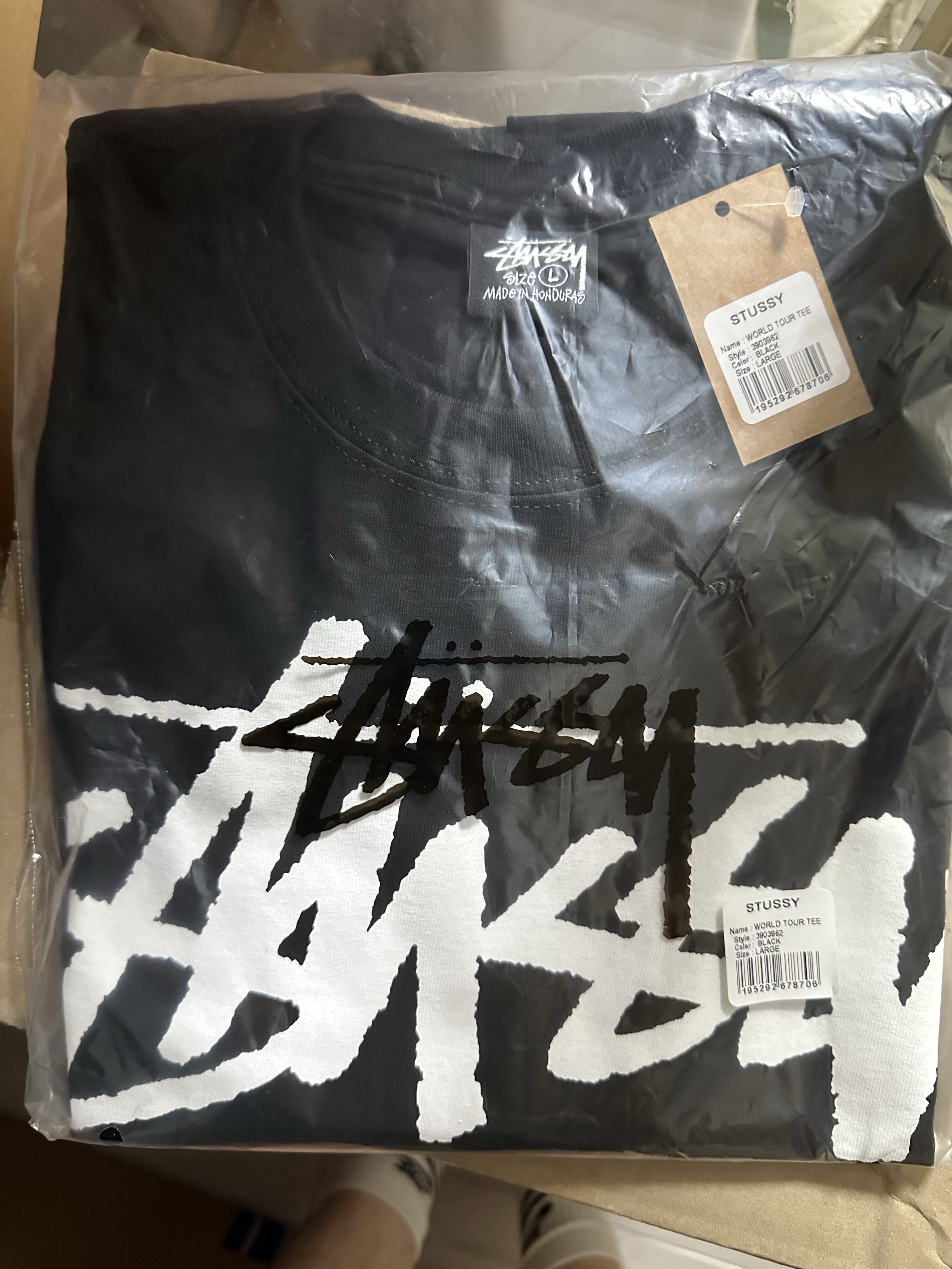 Stussy World Tour T-Shirt Black 2024,2025 착용 스타일
