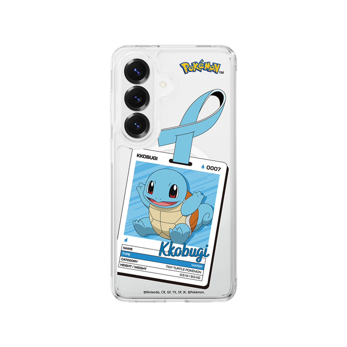 에스엘비에스 포켓몬 꼬부기 네임택 클리어 마그넷 케이스 for Galaxy S26 Series(SLBS Pokémon Squirtle Name tag Clear Magnet Case for Galaxy S26 Series) - 2