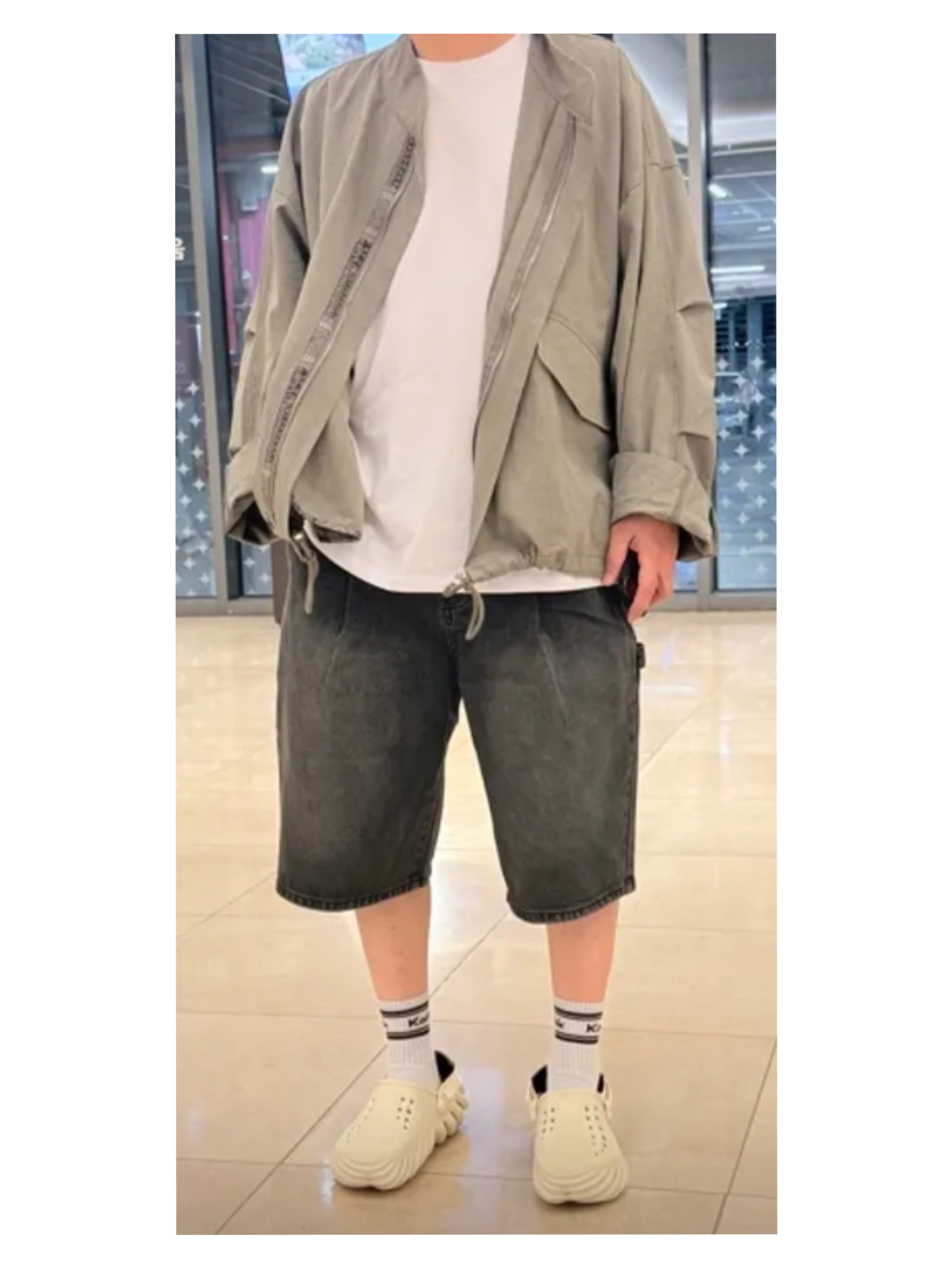 Crocs Echo Clog Bone Black 착용 스타일
