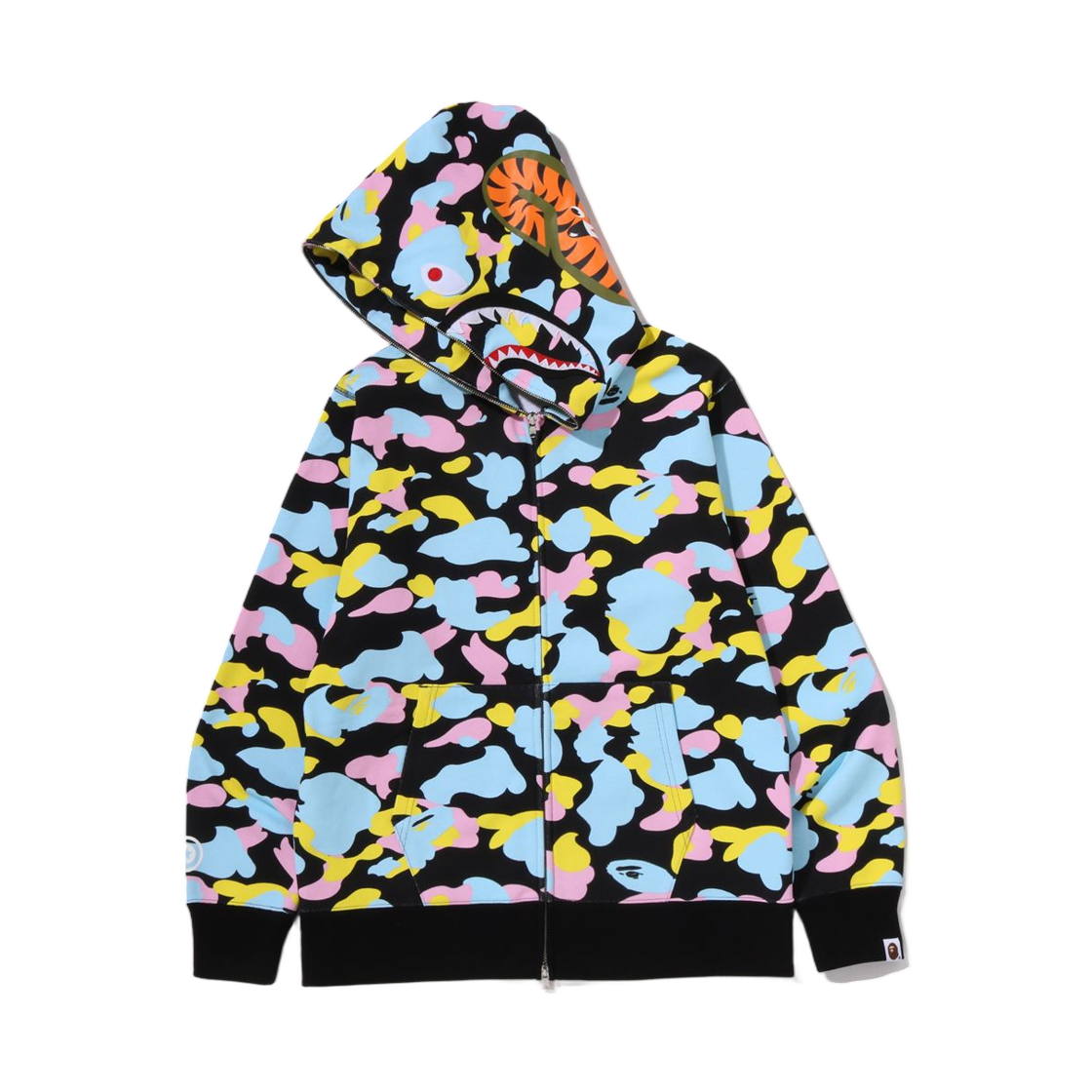 베이프 뉴 멀티 카모 샤크 풀 집 후드 블랙(BAPE New Multi Camo Shark Full Zip Hoodie Black) - 2