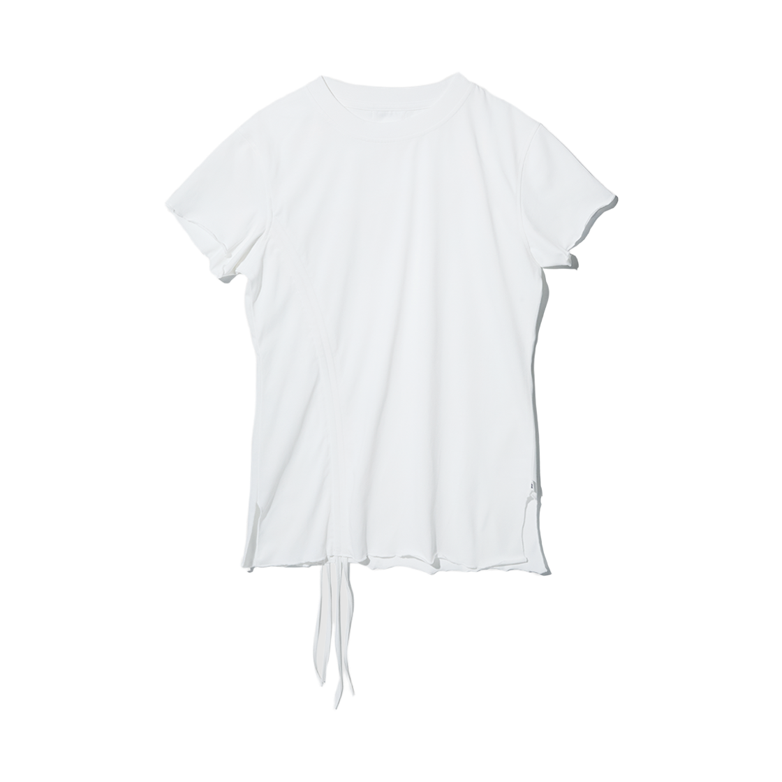 테레루 스트링 쉬어링 티셔츠 화이트(TERERU String Shirring T-Shirt White) - 1
