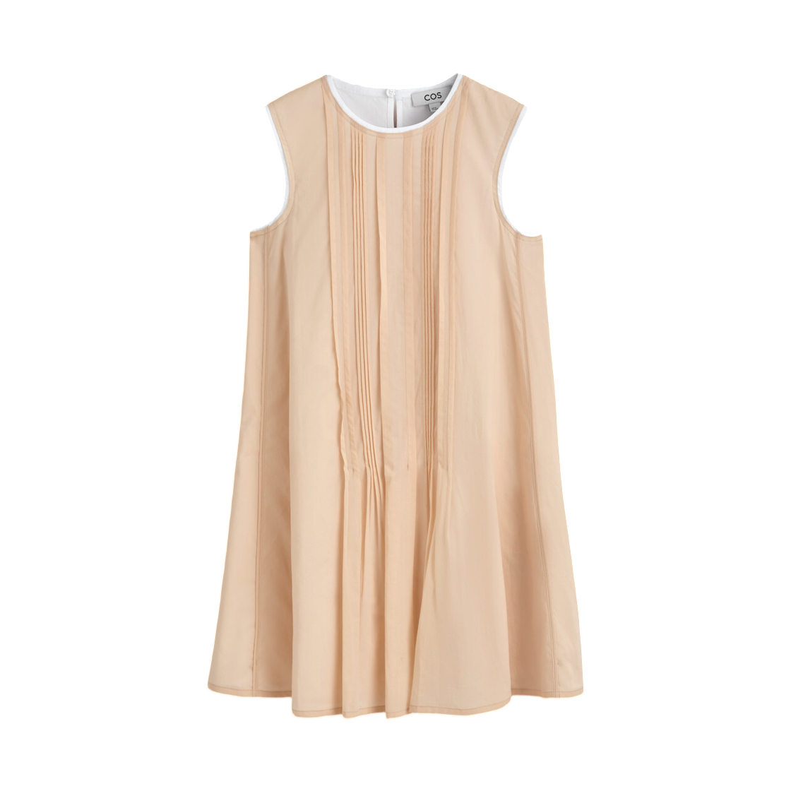 (W) 코스 레이어드 핀턱 미니 드레스 베이지((W) COS Layered Pintuck Mini Dress Beige)