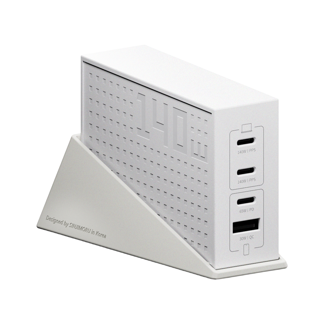 신지모루 오피디 140W 접지 4포트 GaN PD3.1 멀티 핸드폰 고속 충전기 화이트(SINJIMORU OPD 140W Grounded 4-Port GaN PD3.1 Multi Mobile Phone Fast Charger White)