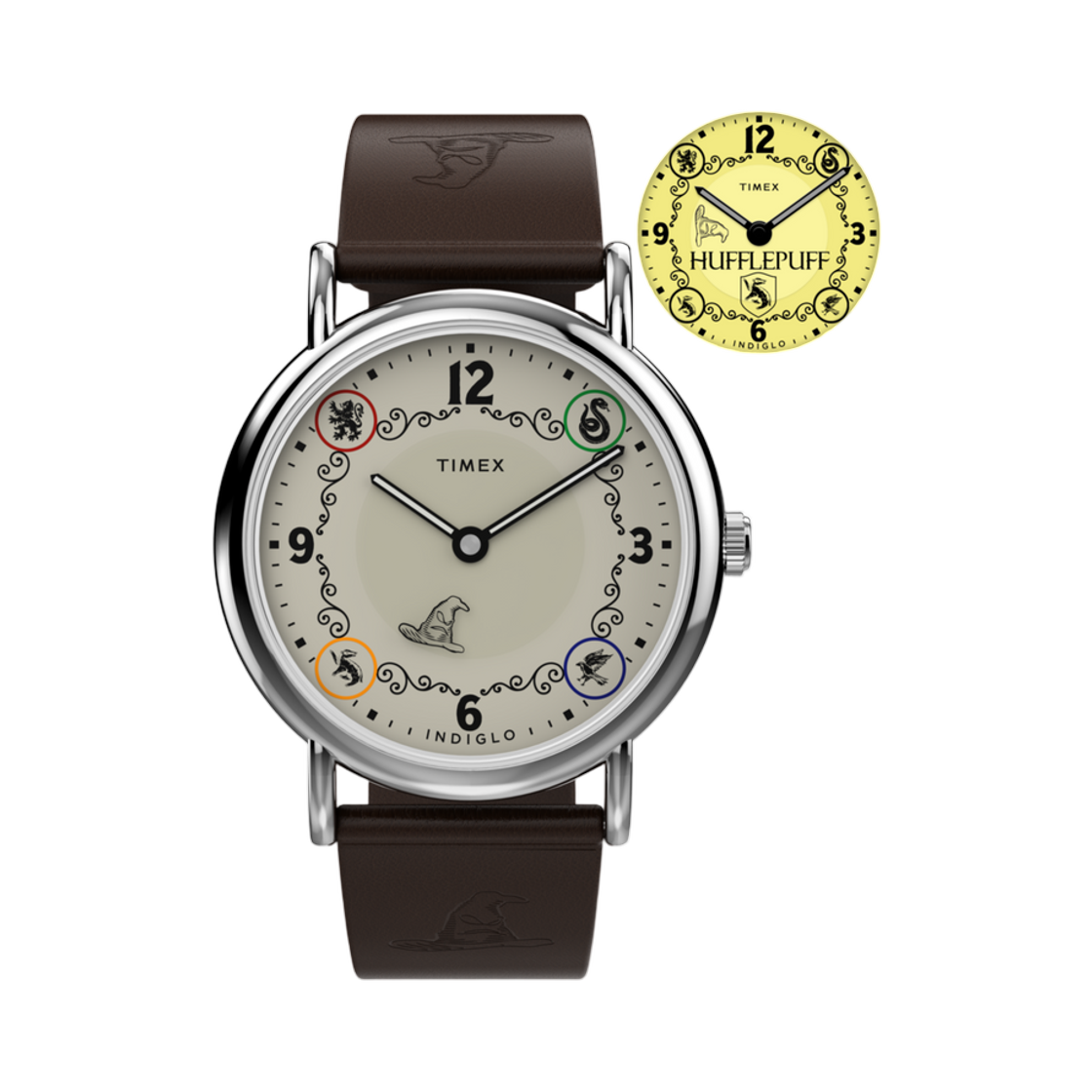 타이맥스 x 해리포터 위켄더 후플푸프 하우스 38mm 레더 스트랩 워치 크림 브라스(Timex x Harry Potter Weekender Hufflepuff House 38mm Leather Strap Watch Cream Brass) - 1