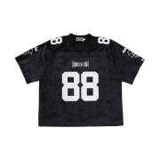 BAPE Solid Camo Multi Logo Relaxed Fit Football Jersey T-Shirt Black