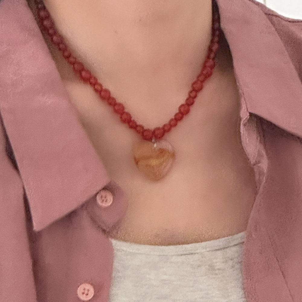 오브제213 2nd 버블 앤 하트 원석 목걸이(OBJET213 2nd Bubble & Heart Necklace (2 colors)) - 3