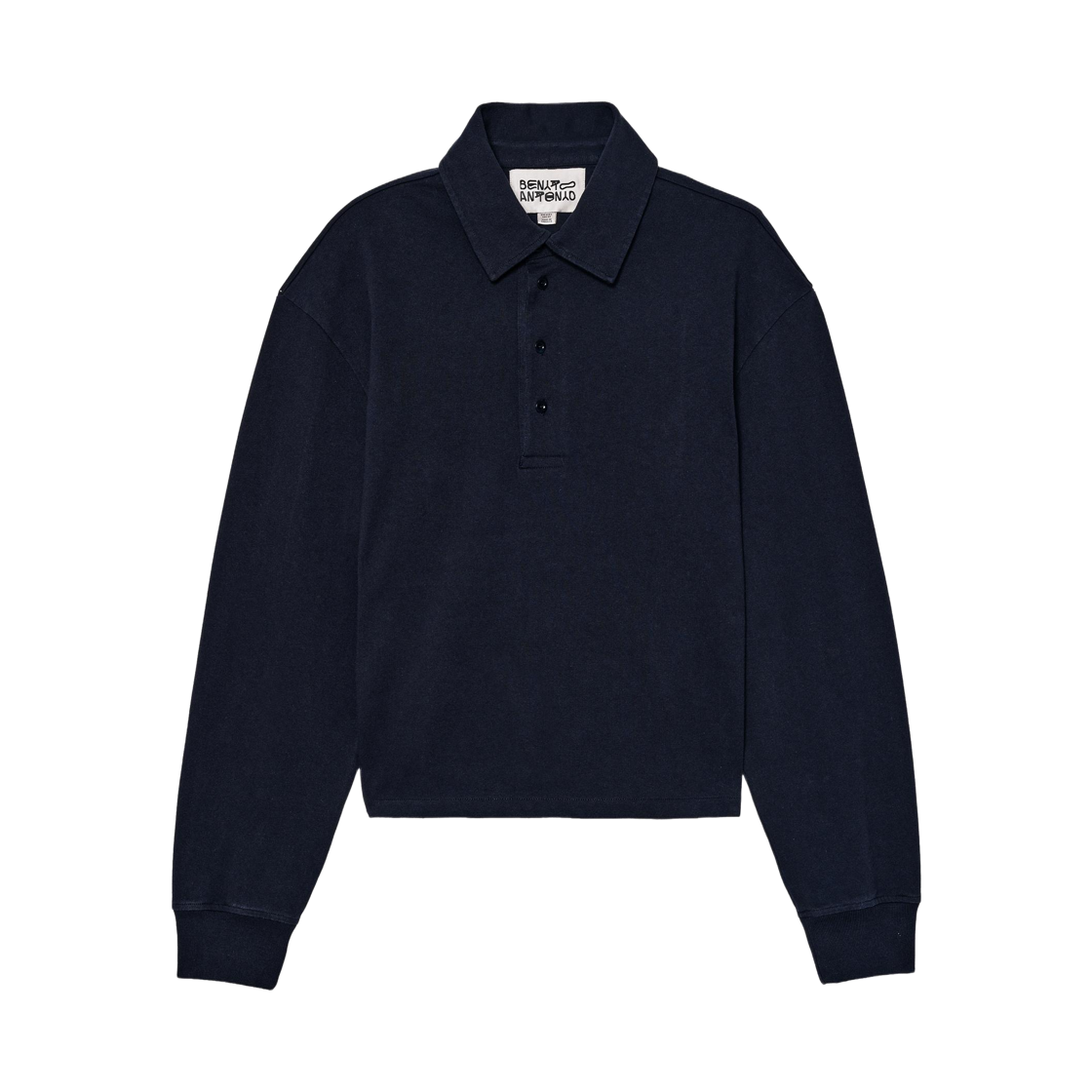 자라 x 배드 버니 크롭핏 코튼 폴로셔츠 네이비(Zara x Bad Bunny Cropped Fit Cotton Polo Shirt Navy)