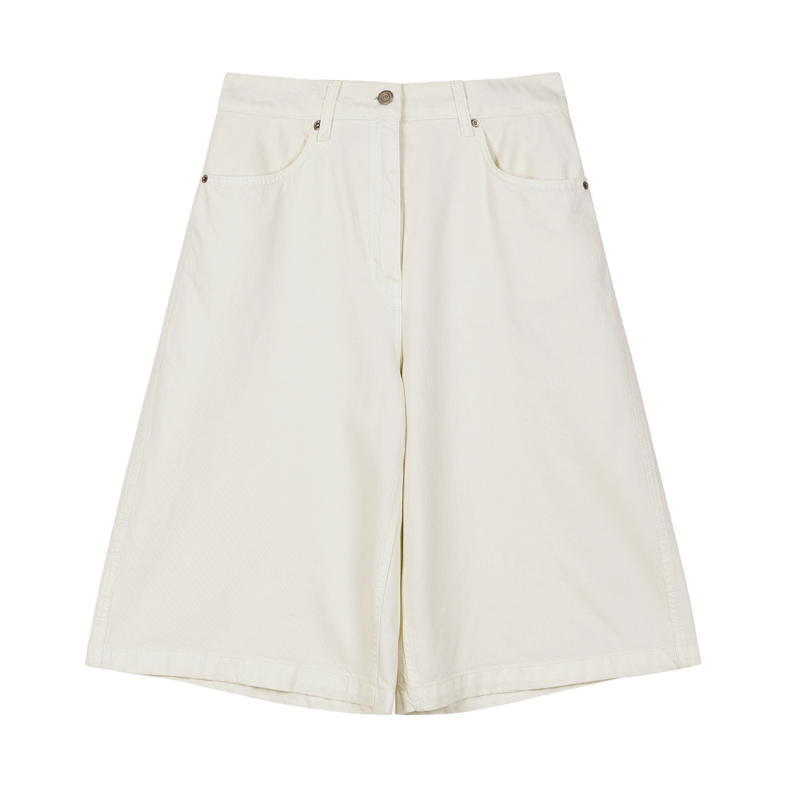 ZI1PT808CR ZIOSONGZIO SEMBLANCE WOMAN Tencel Denim Bermuda Pants Cream