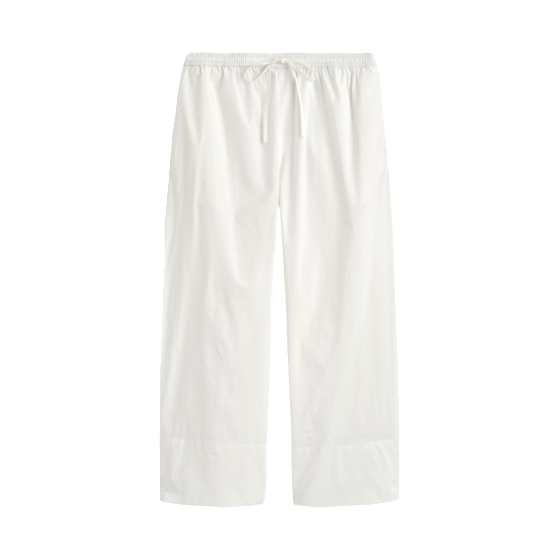 (W) 코스 코튼 스트레이트 레그 드로우스트링 트라우저 화이트((W) COS Cotton Straight Leg Drawstring Trousers White)