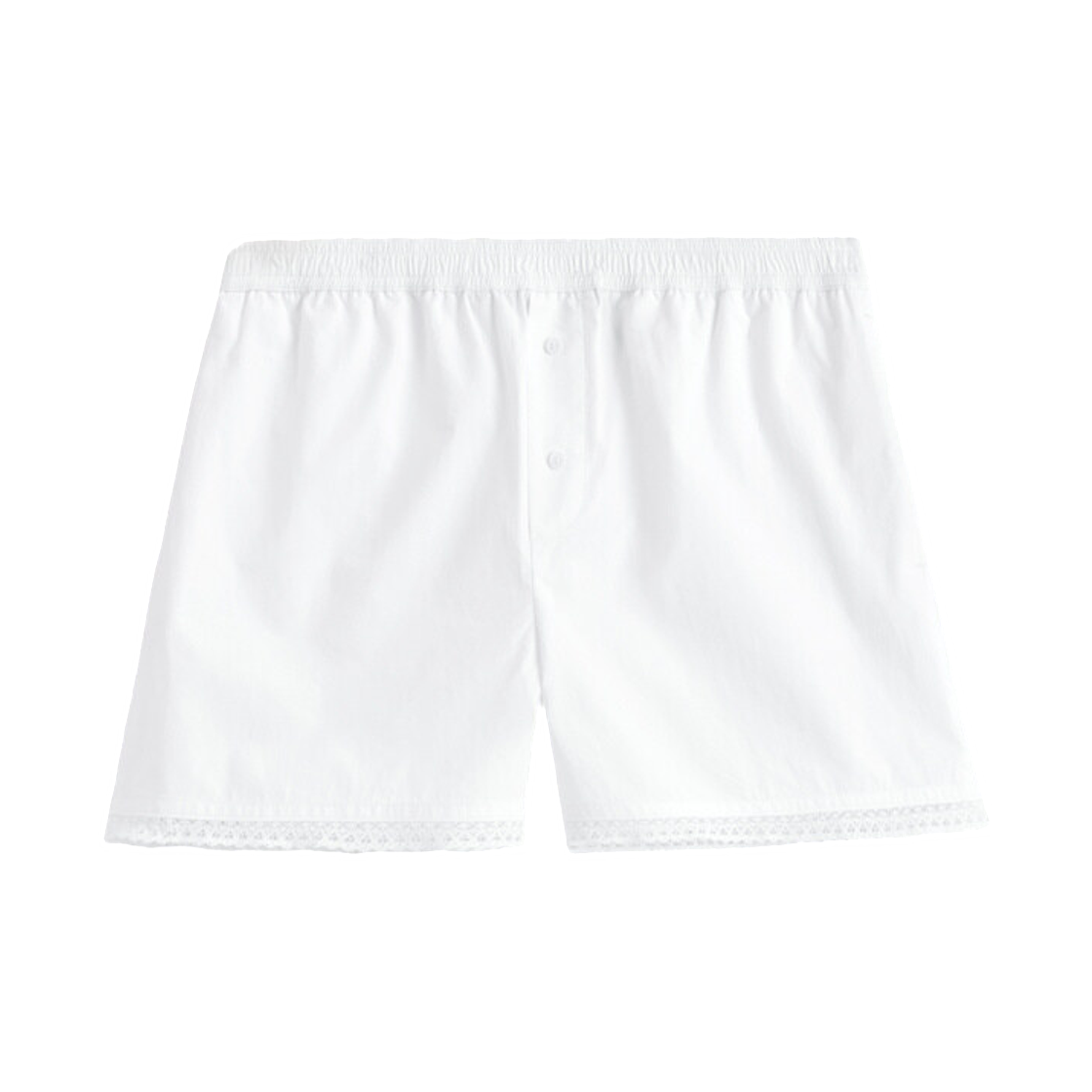 (W) 코스 레이스 트리밍 코튼 쇼츠 화이트((W) COS Lace Trimmed Cotton Shorts White)