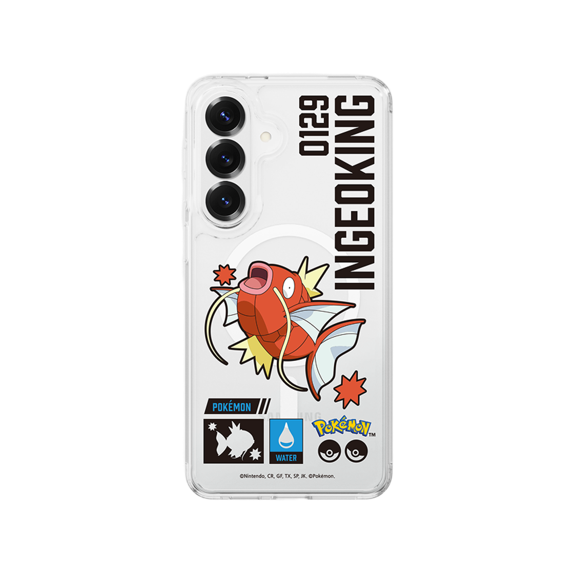 에스엘비에스 포켓몬 잉어킹 인덱스 클리어 마그넷 케이스 for Galaxy S26 Series(SLBS Pokémon Magikarp Index Clear Magnet Case for Galaxy S26 Series) - 3