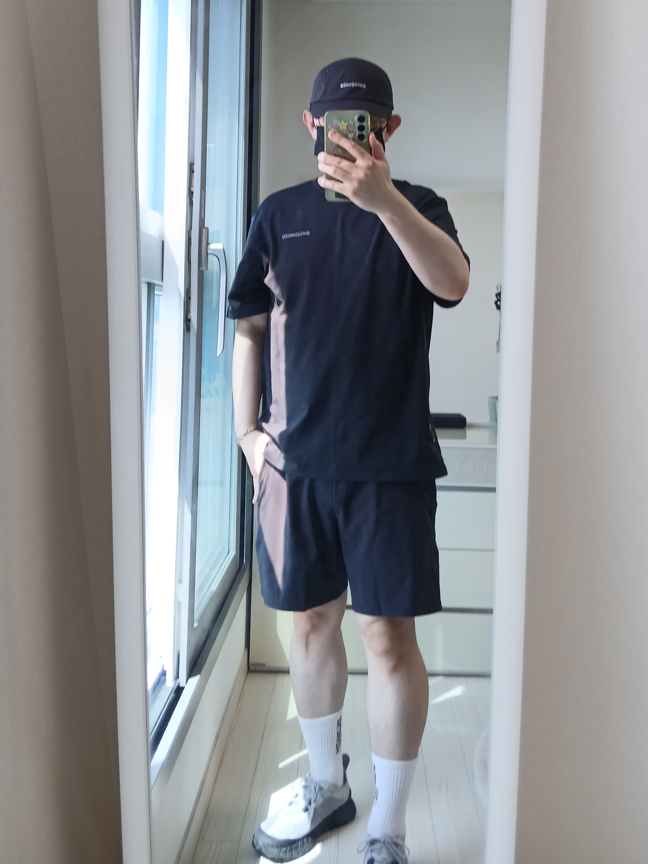 Lululemon Pace Breaker Linerless Short 5 inch Update Speckled Heather Black Multi, Norda 001A Pewter 착용 스타일 - 9