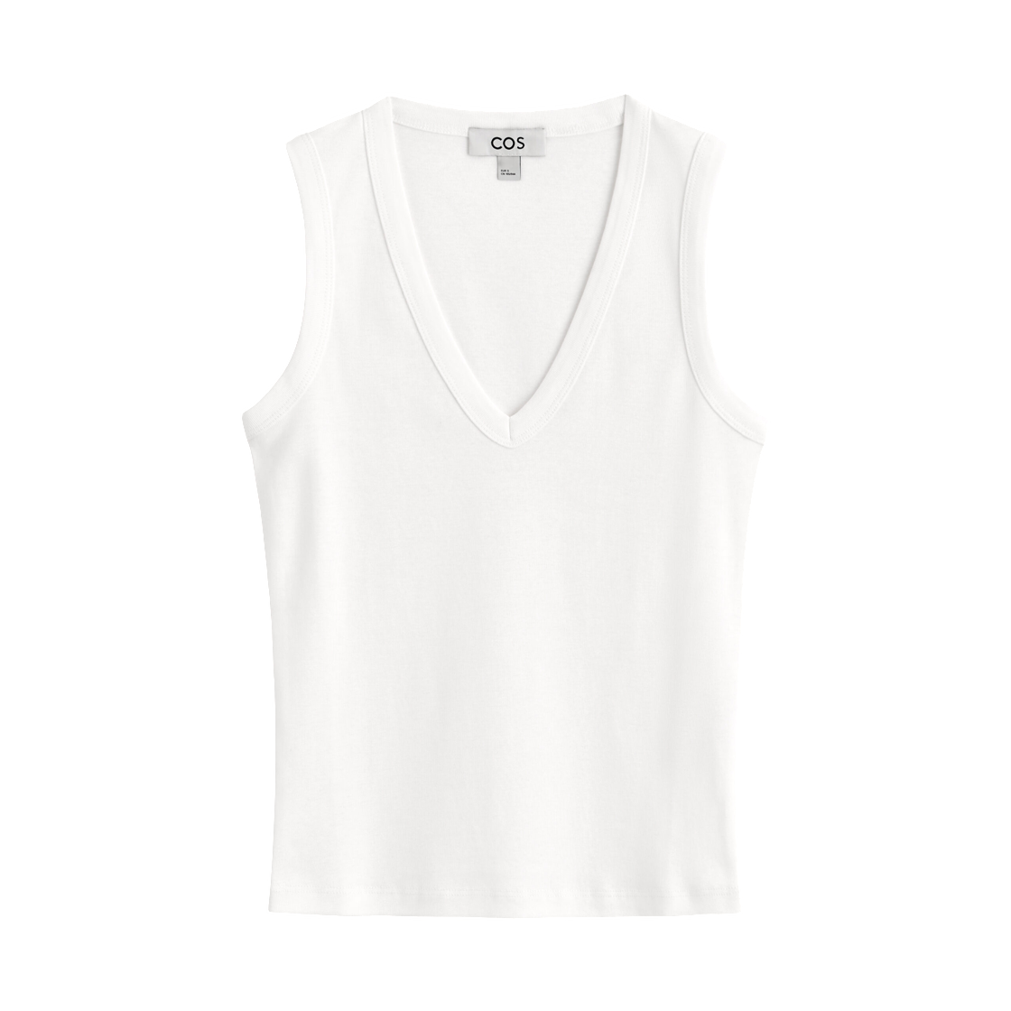 1340703001 (W) COS Cotton V-Neck Sleeveless Top White