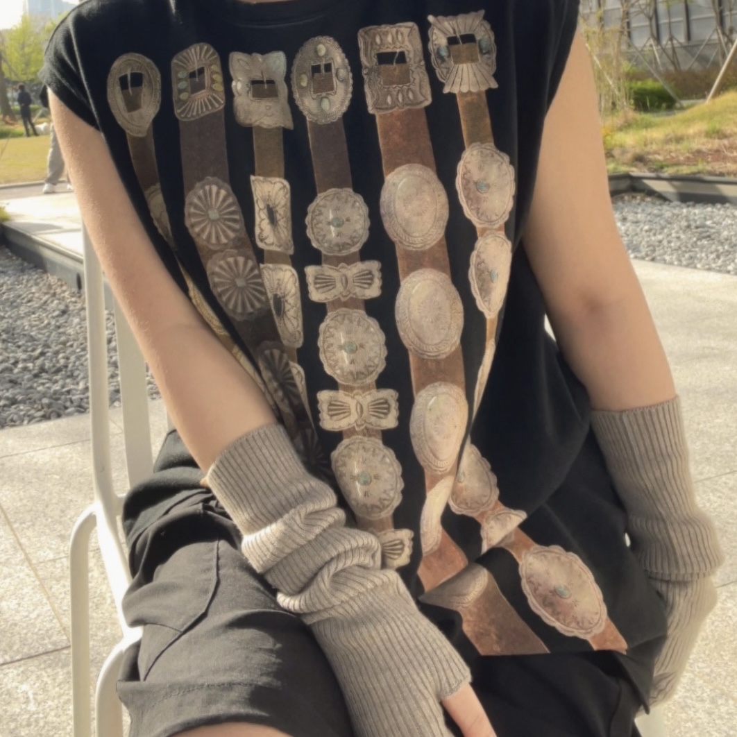 Kapital Tenjiku Sleeveless T-Shirt Black 착용 스타일 - 2