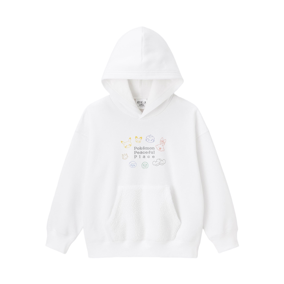 358551-01 (Kids) GU x Pokemon Pokepeace Sweat Parka Off White