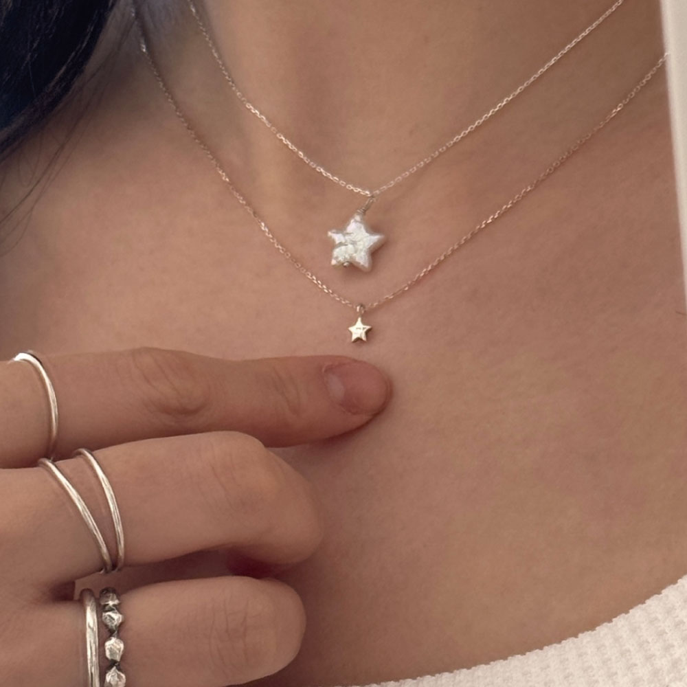 오브제213 스몰스타 넥클리스(OBJET213 Small star necklace (silver 925)) - 2
