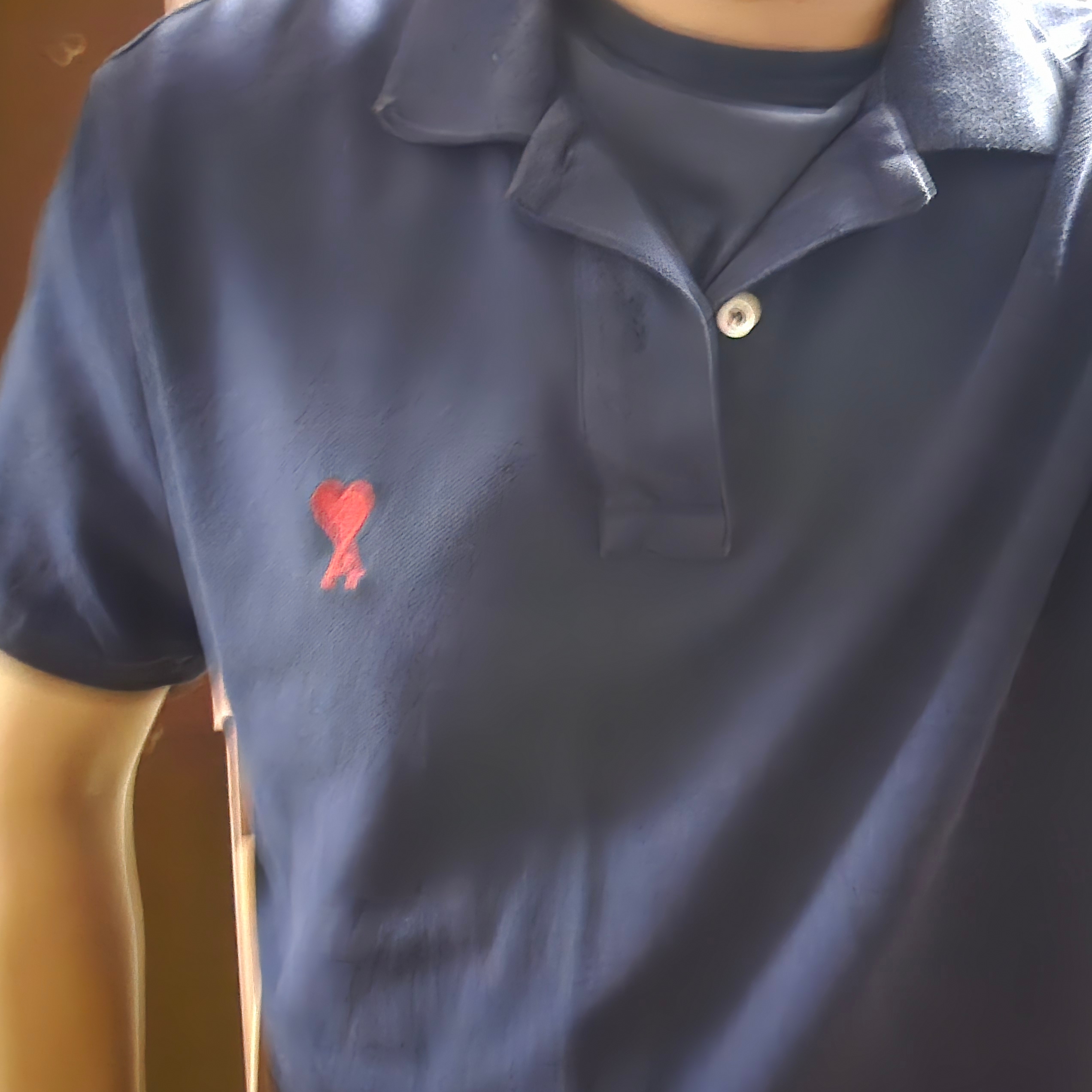 AMI de Coeur Polo Shirt Night Blue 착용 스타일