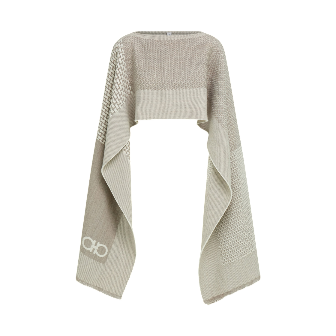 (W) 페라가모 자카드 케이프 마스카포네 그리지오((W) Ferragamo Jacquard Cape Mascarpone Grigio)