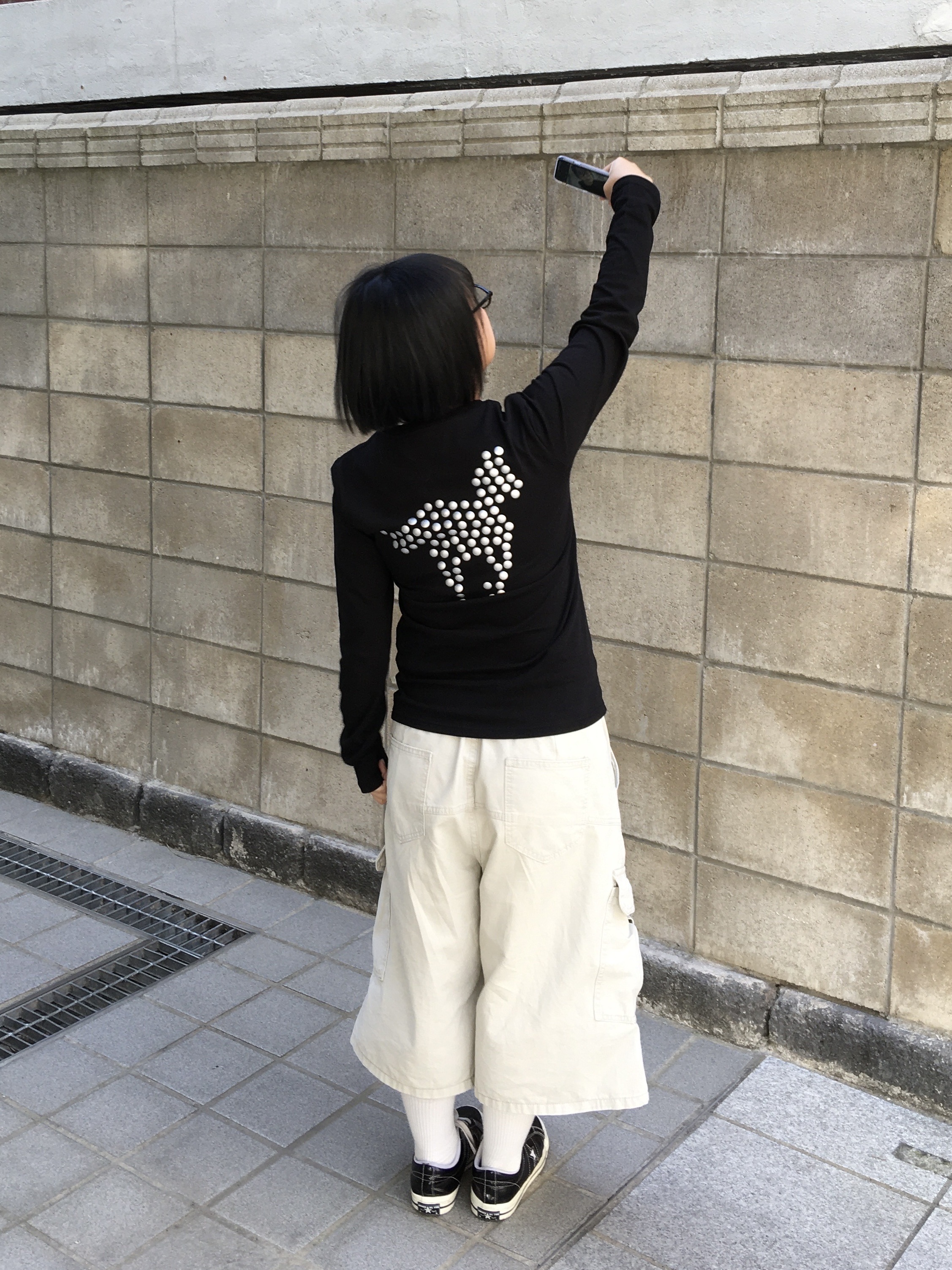 Converse One Star Ox Black 착용 스타일 - 1