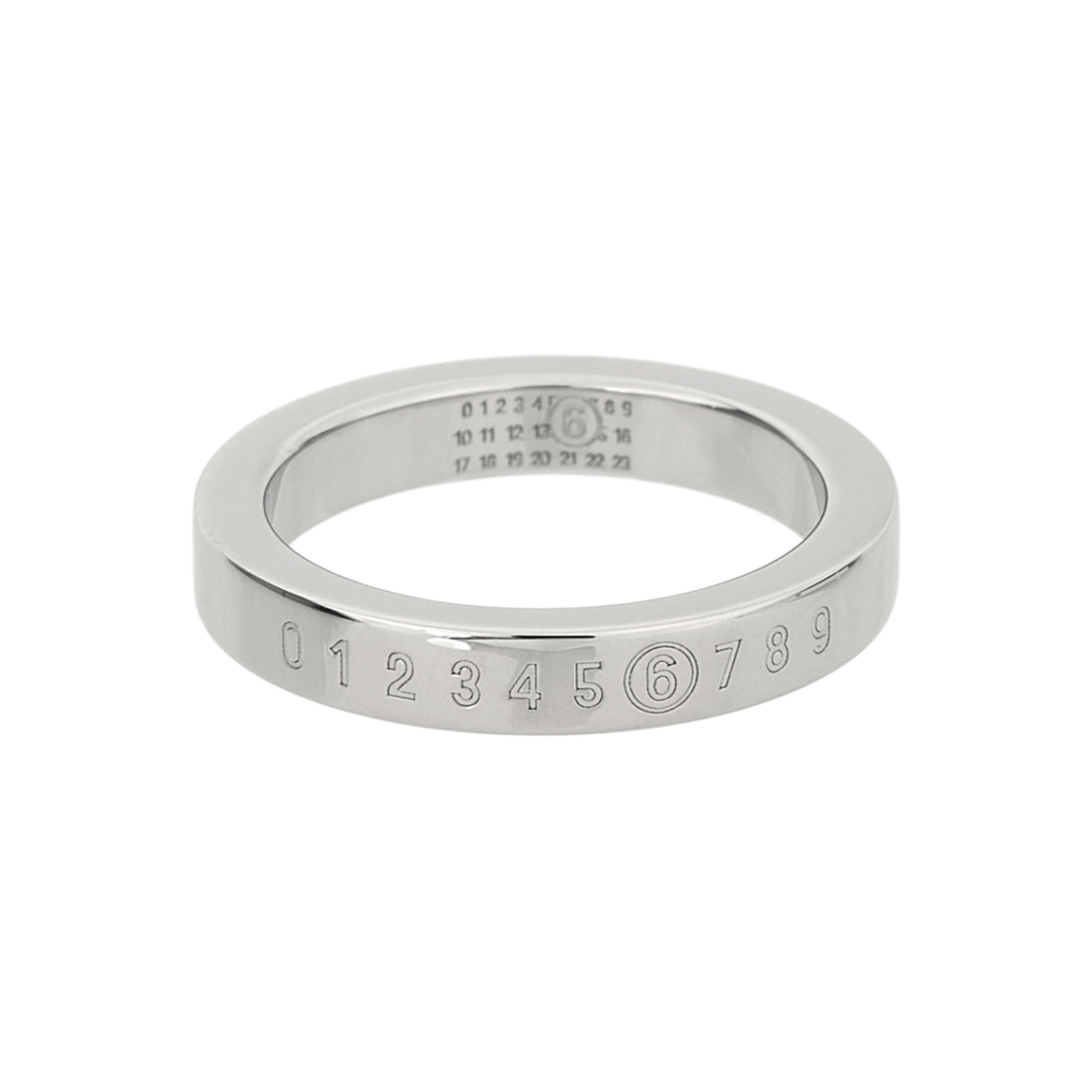 (W) MM6 메종 마르지엘라 뉴메릭 미니멀 시그니처 링 실버 팔라듐((W) MM6 Maison Margiela Numeric Minimal Signature Ring Silver Palladium)