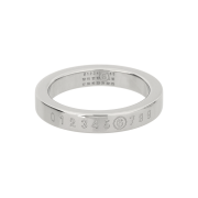 (W) MM6 Maison Margiela Numeric Minimal Signature Ring Silver Palladium