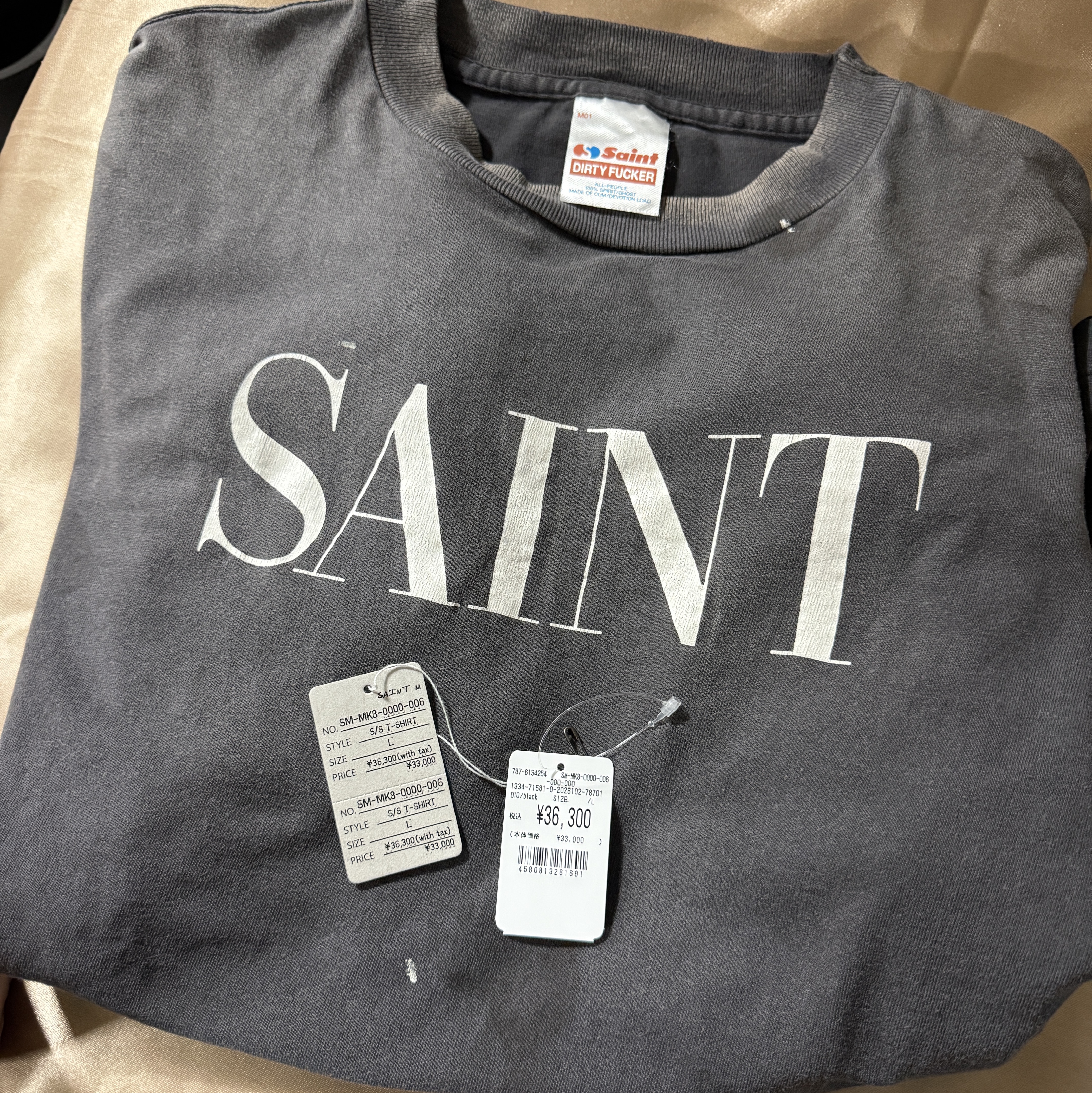 Saint Mxxxxxx Saint 666 S/S T-Shirt Black - 26SS 착용 스타일