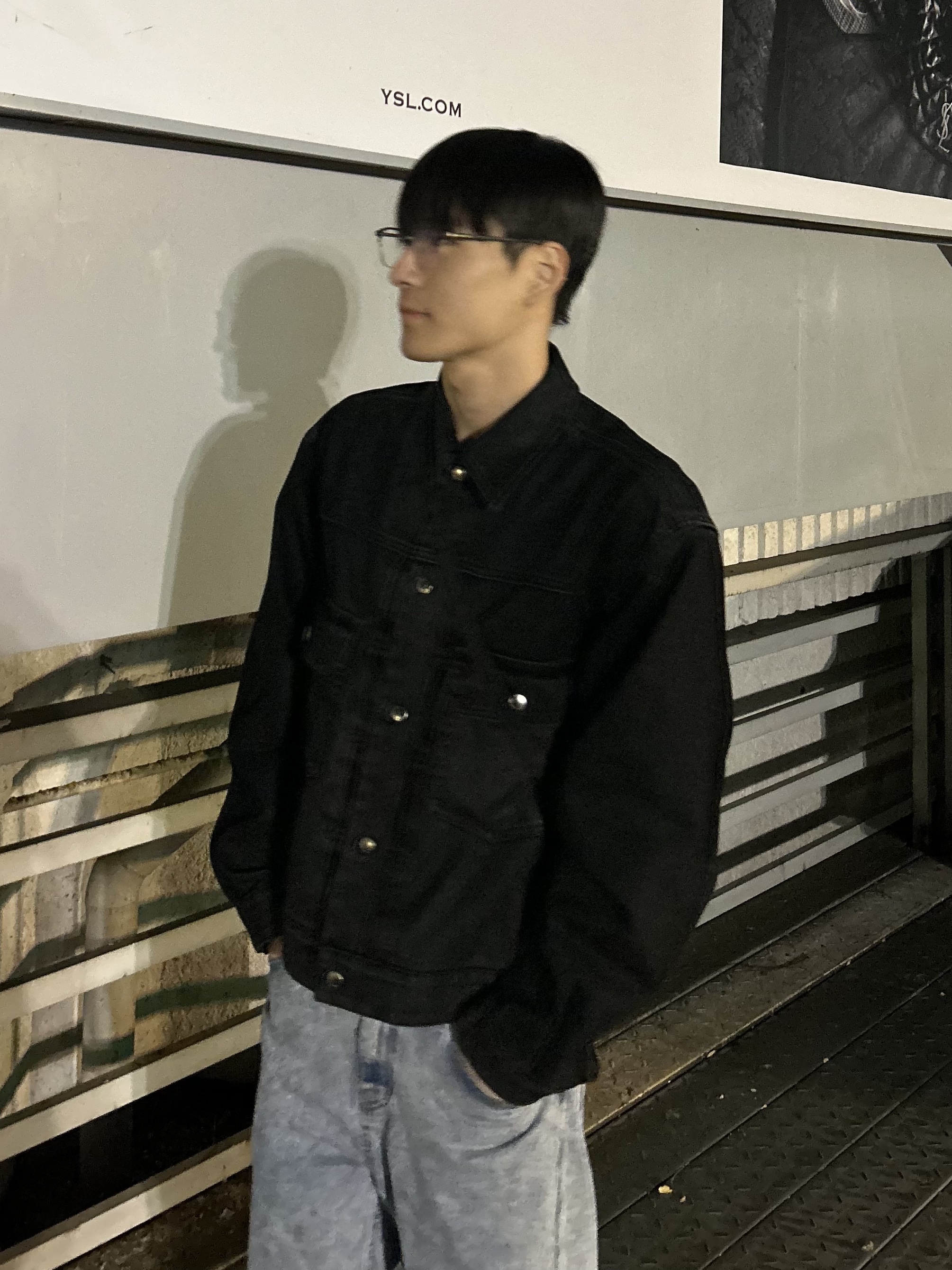 Wooyoungmi Regular Denim Jacket Black - 24FW 착용 스타일 - 1