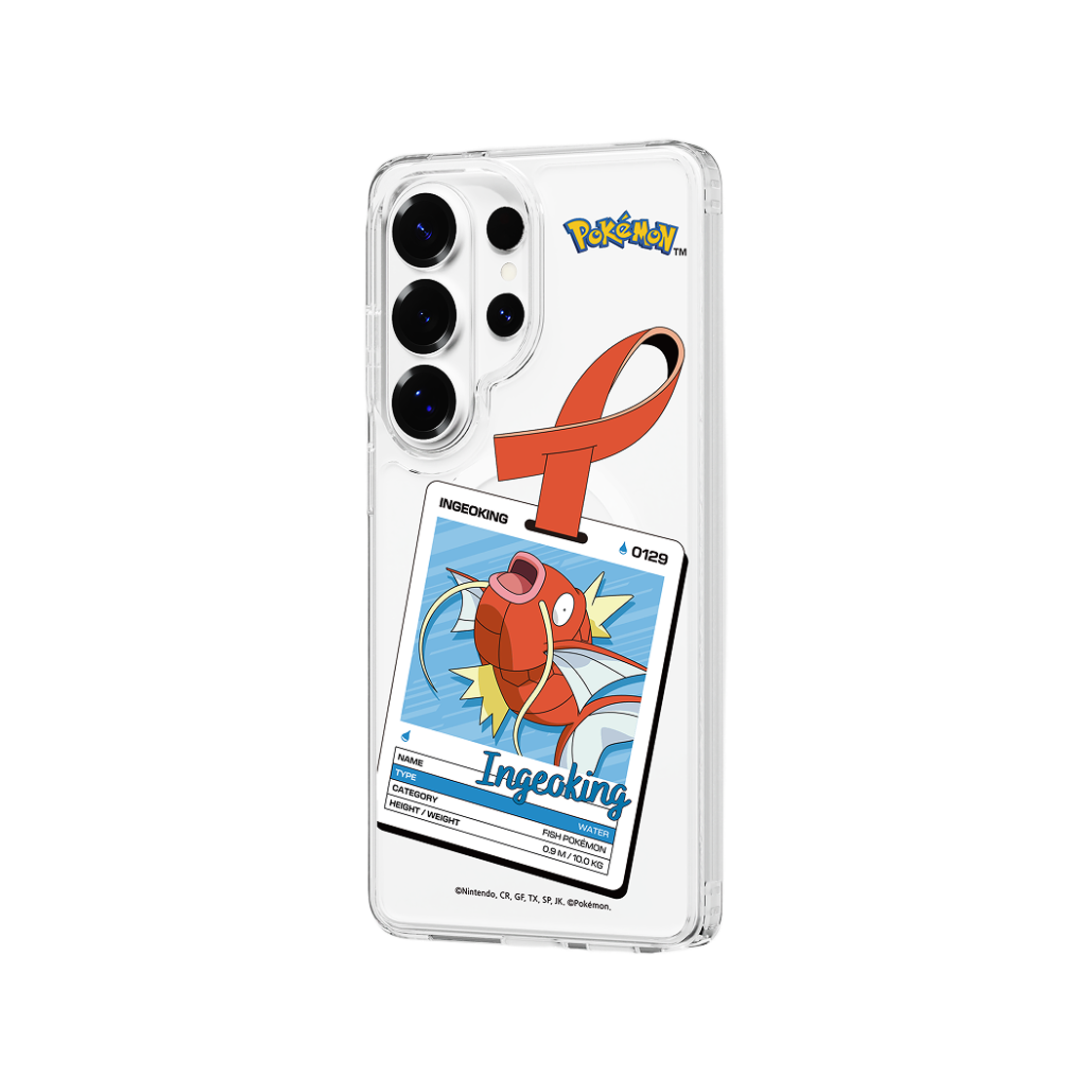 에스엘비에스 포켓몬 잉어킹 네임택 클리어 마그넷 케이스 for Galaxy S26 Series(SLBS Pokémon Magikarp Name tag Clear Magnet Case for Galaxy S26 Series) - 4