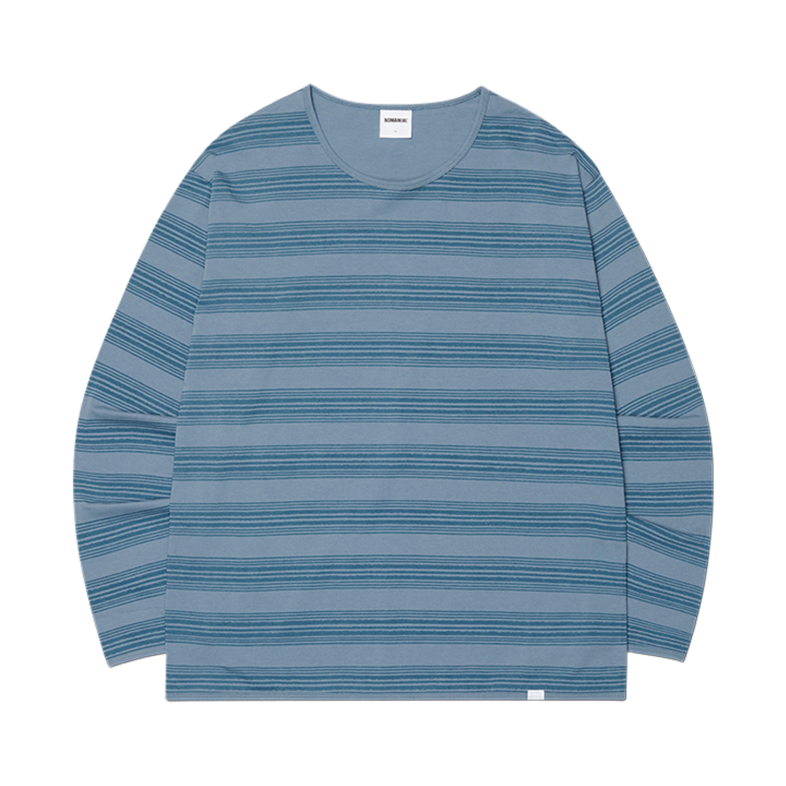 NMSS62LS05BLU NOMANUAL Painted Stripe Long Sleeve Tee Blue