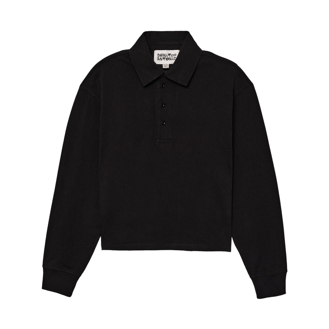 4090/035/800 Zara x Bad Bunny Cropped Fit Cotton Polo Shirt Black