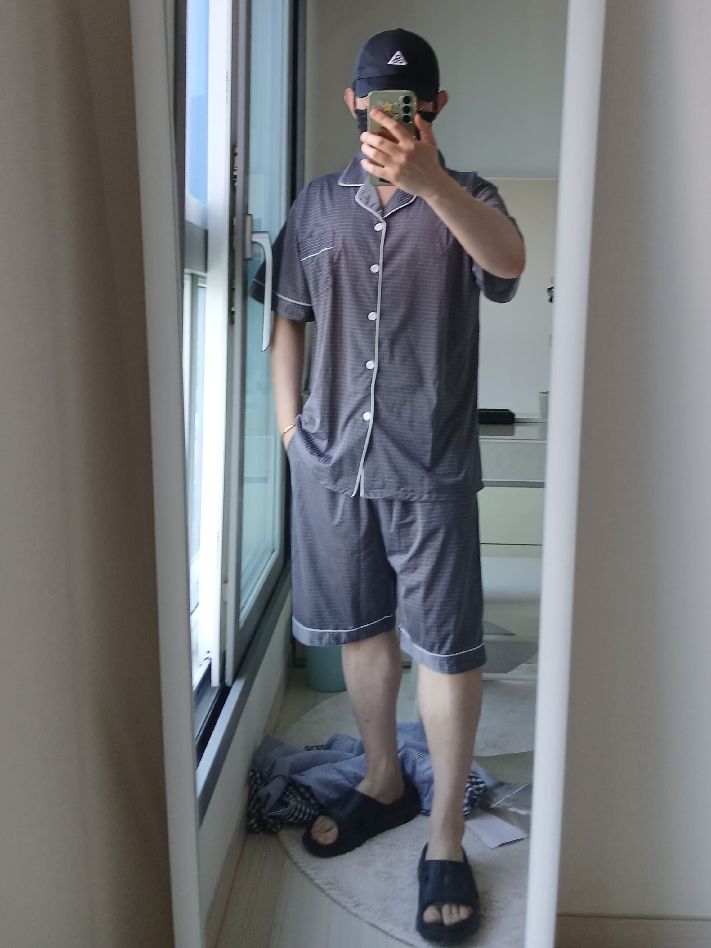 Nike ACG Trail Cap Black, [3% 적립] Aone Cold Check Short Sleeve Pajama Set Gray Check 착용 스타일 - 3