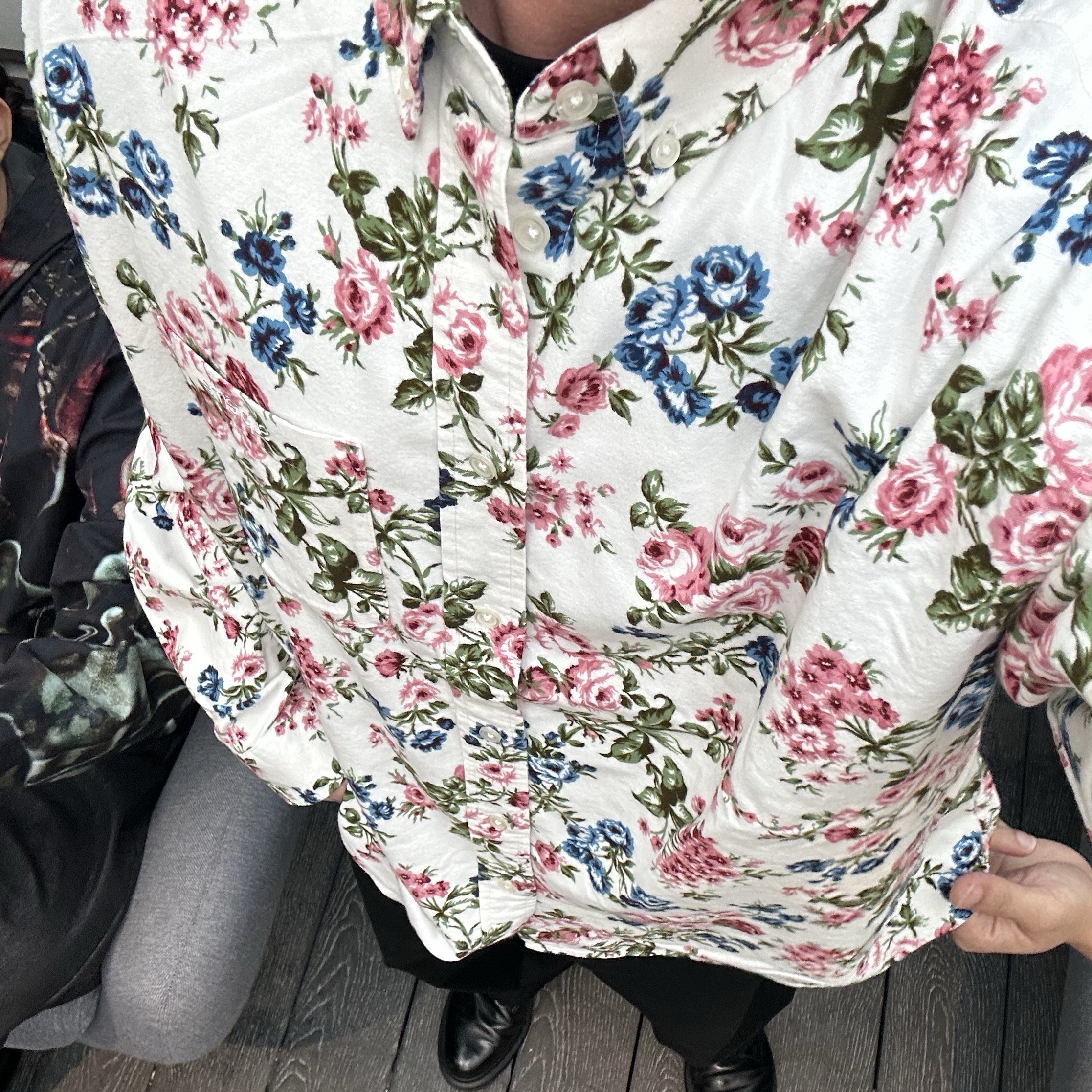 Supreme Floral Flannel Shirt White - 26SS 착용 스타일 - 2