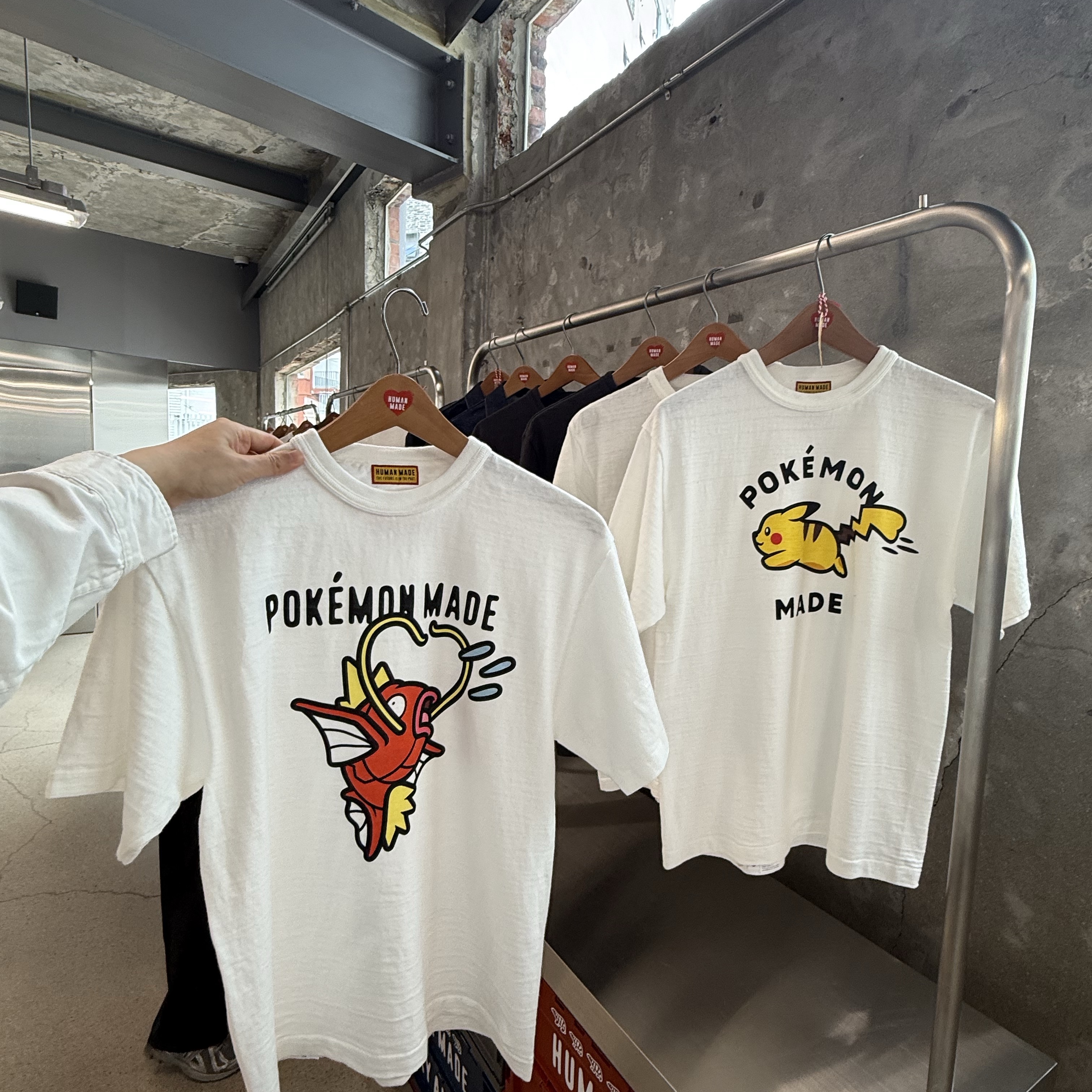 Human Made x Pokemon Made Graphic T-Shirt #1 White, Human Made x Pokemon Made Graphic T-Shirt #3 Black 착용 스타일 - 2