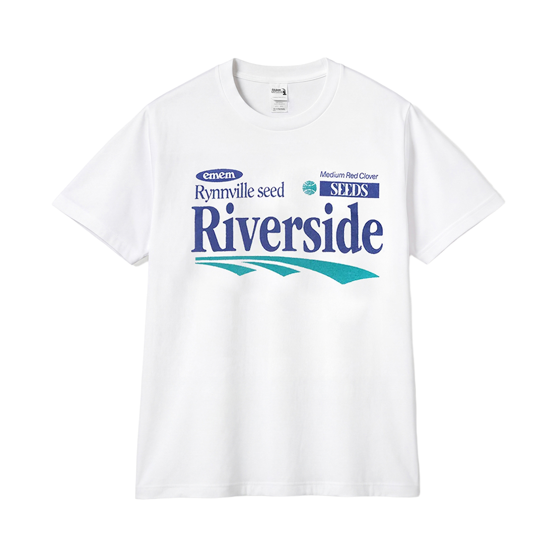 길단 X 이엠이엠 리버사이드 티셔츠 화이트(Gildan X EMEM Riverside T-Shirt White) - 1