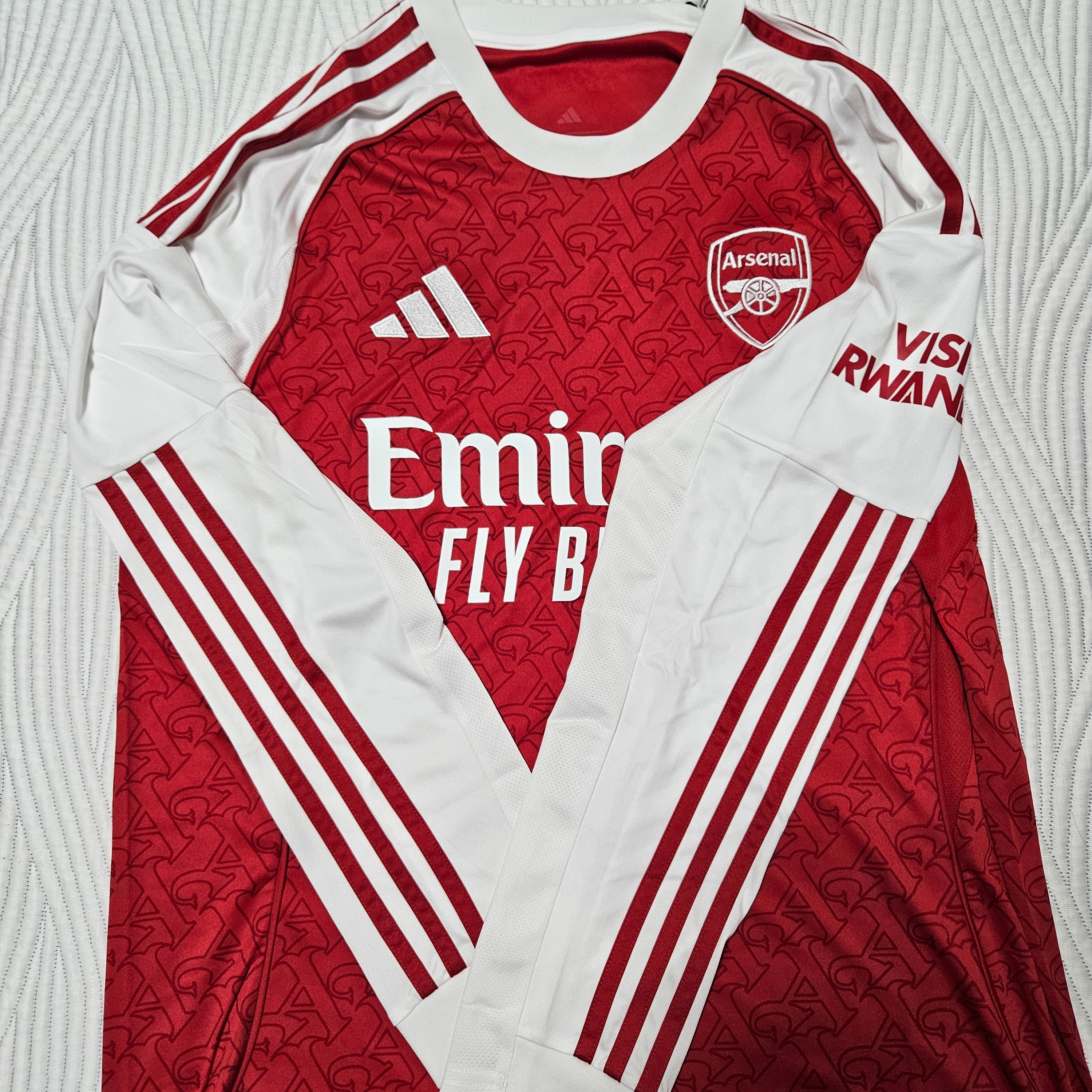 Adidas Arsenal 2025/26 Home LS Jersey Better Scarlet White - KR Sizing (Non Marking Ver.) 착용 스타일