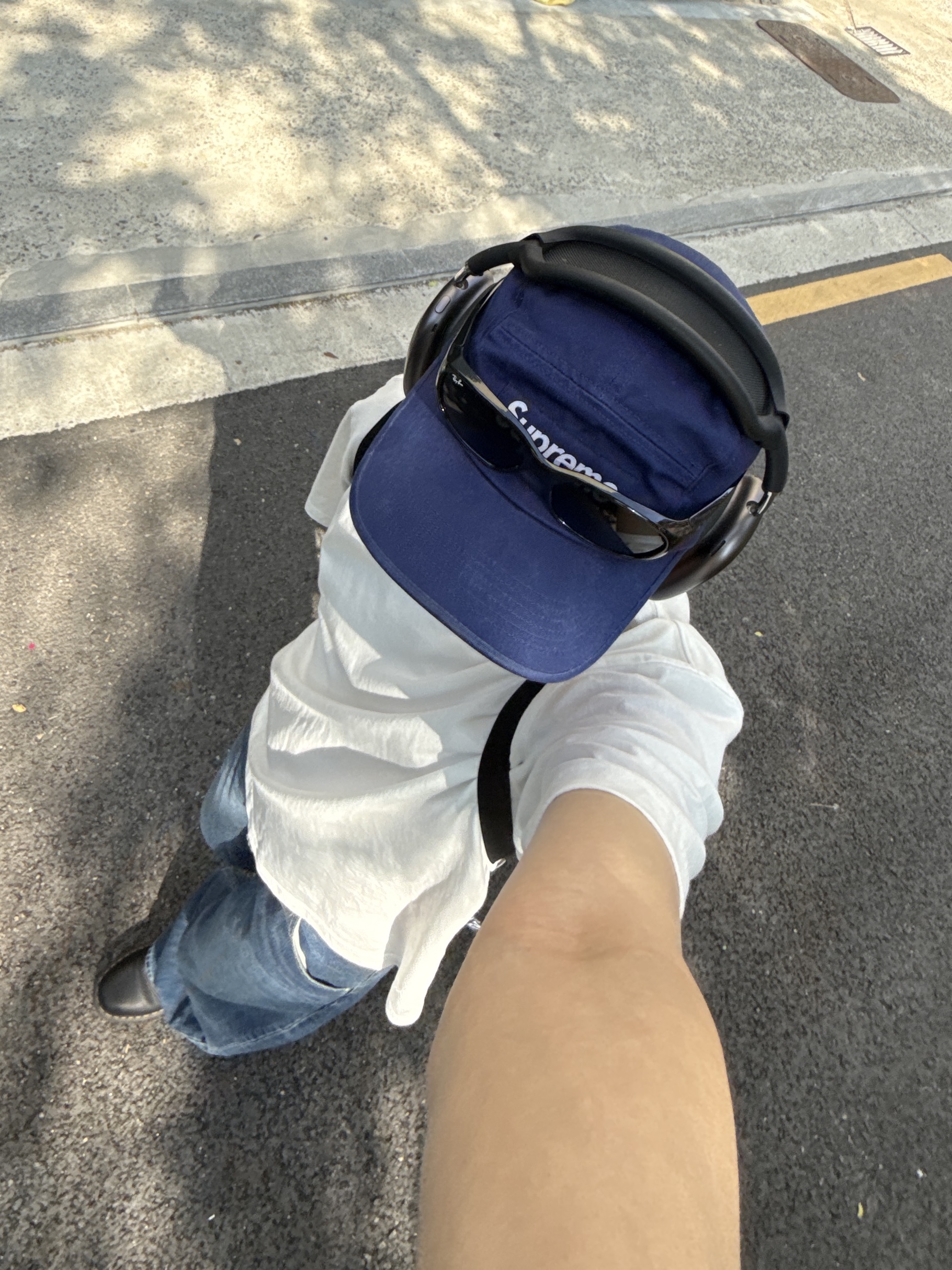 Dr. Martens 1461 Ambassador Black, (W) Uniqlo Baggy Curve Jeans Short Blue - JP 착용 스타일 - 1