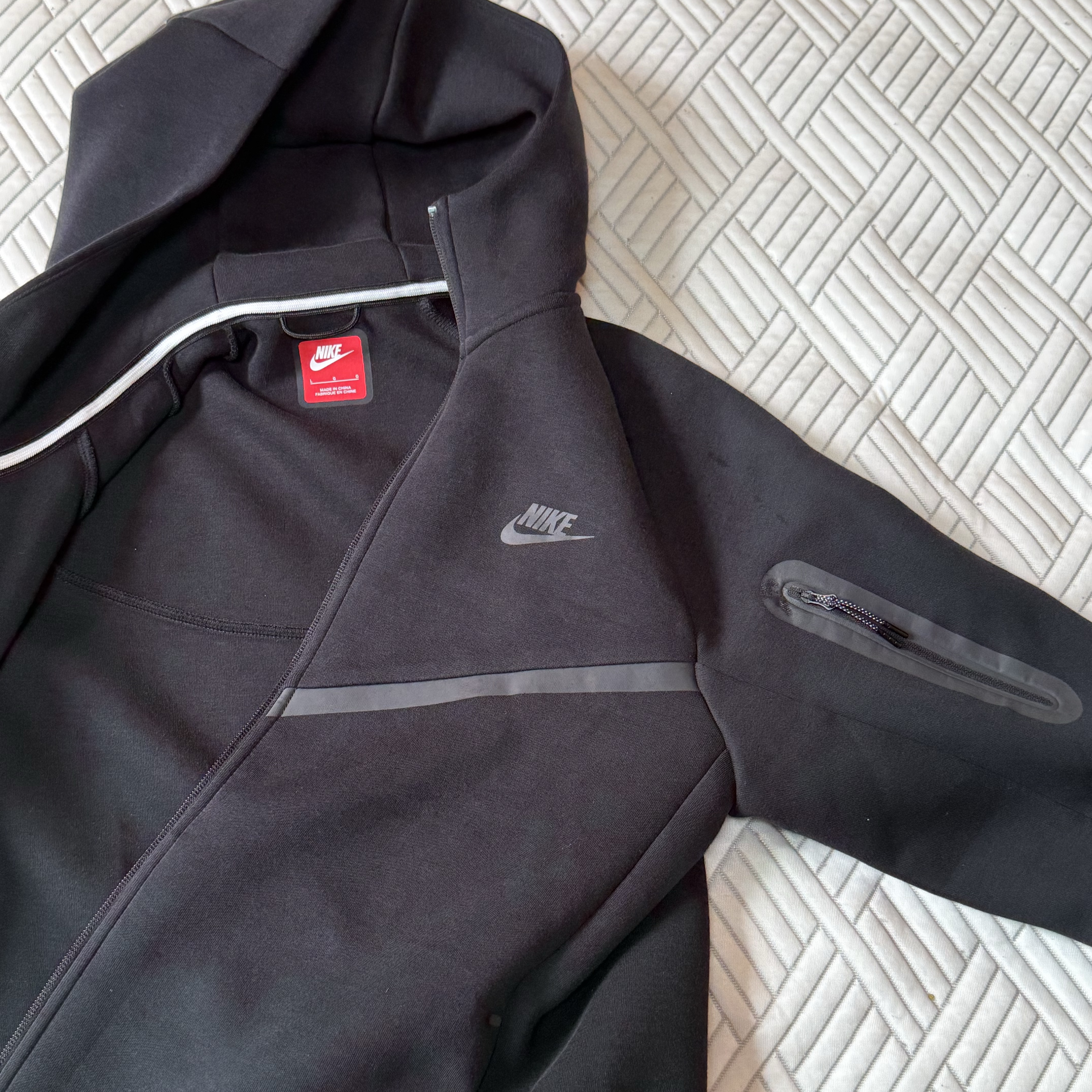Nike Tech Fleece Windrunner Full Zip Jacket Black - Asia 착용 스타일
