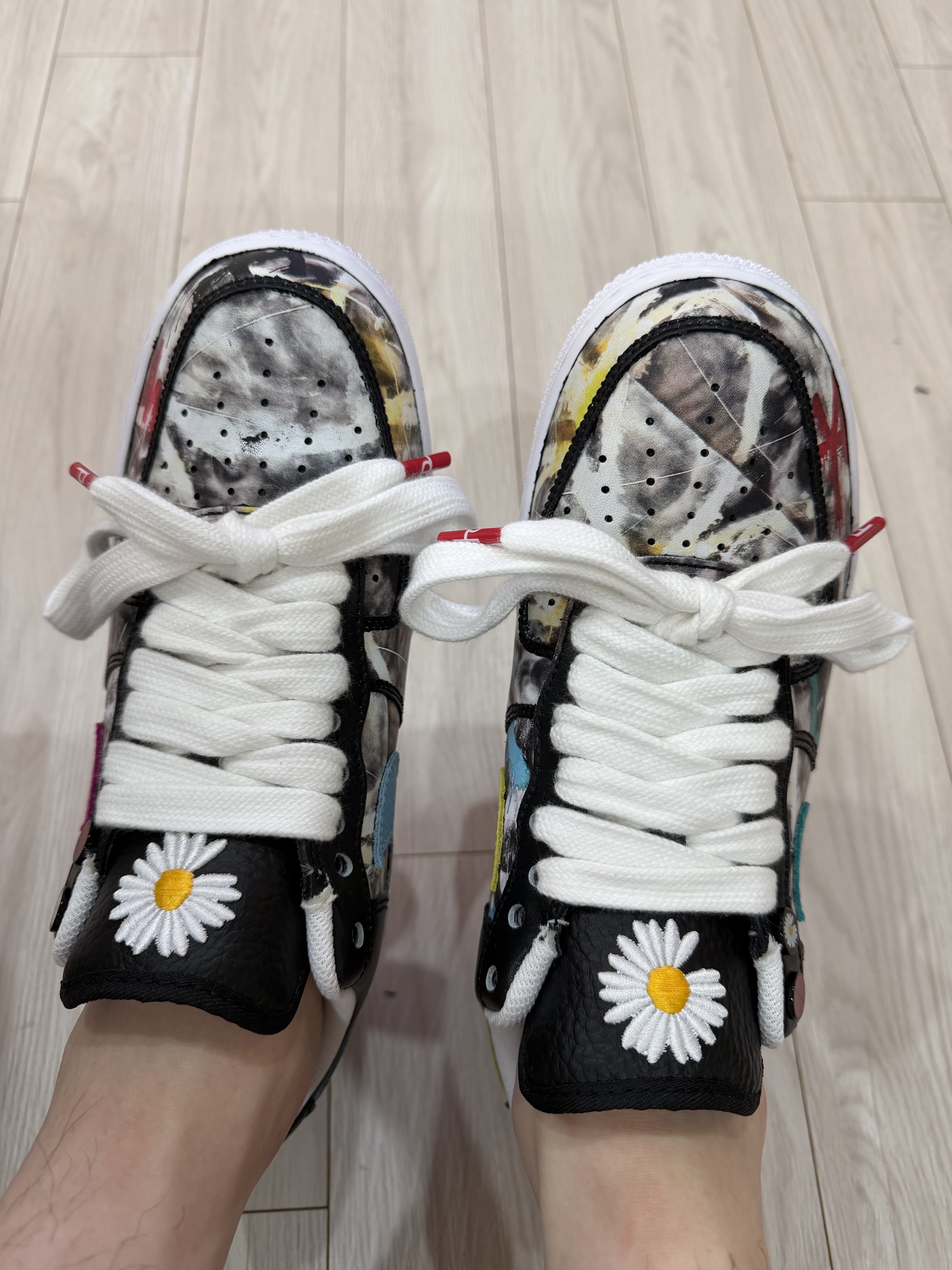 Nike x Peaceminusone Air Force 1 Low Para-Noise 3.0 Black and Multicolor 착용 스타일 - 5